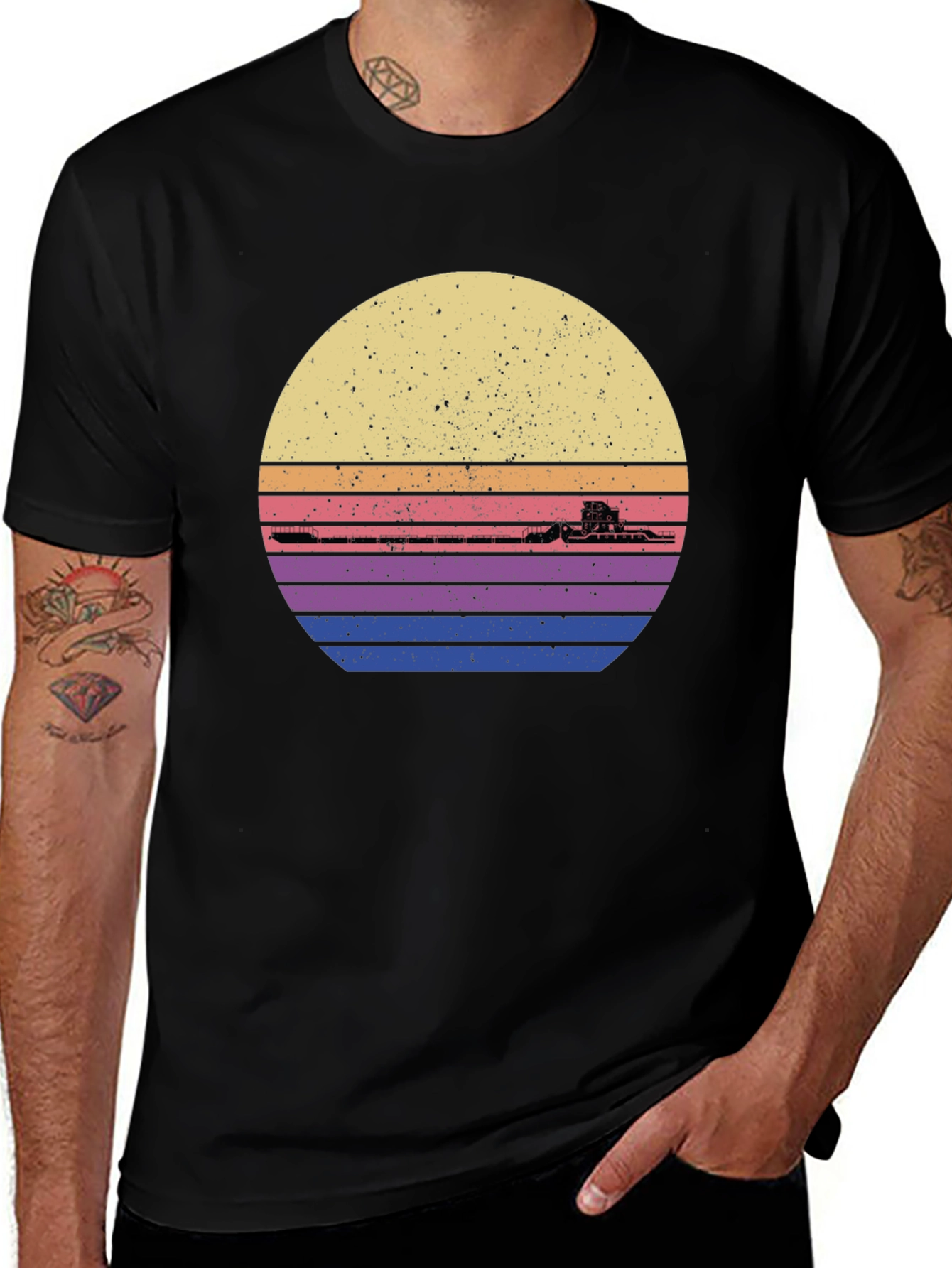 Variant 20 of Retro Sunset Train Graphic Tee