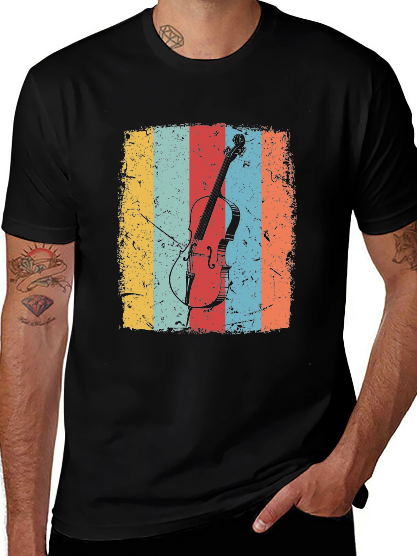 Variant 9 of Vintage Cello T-Shirt - Retro Musical Instrument Tee