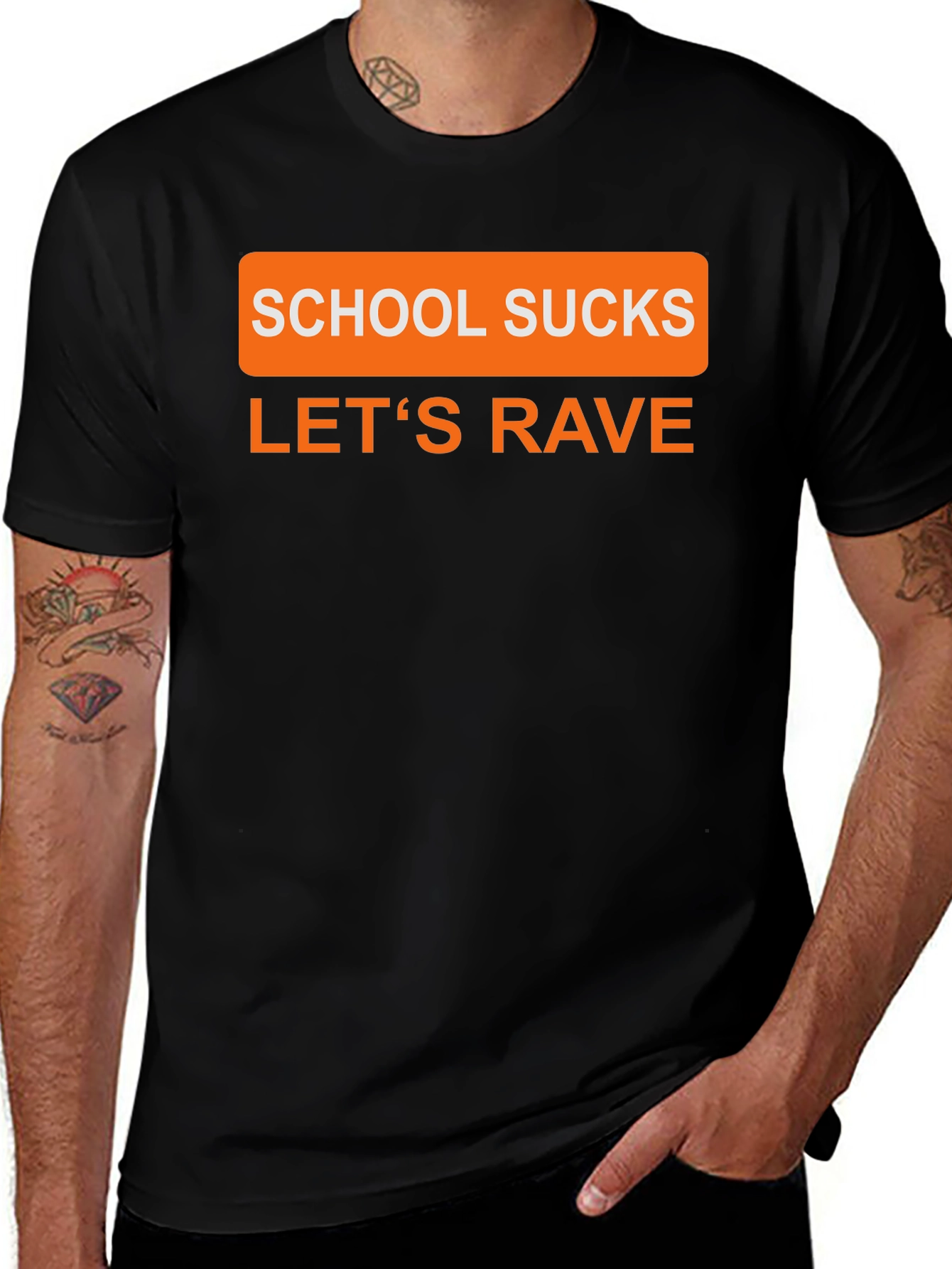 Variant 20 of School Sucks Let's Rave Graphic Tee