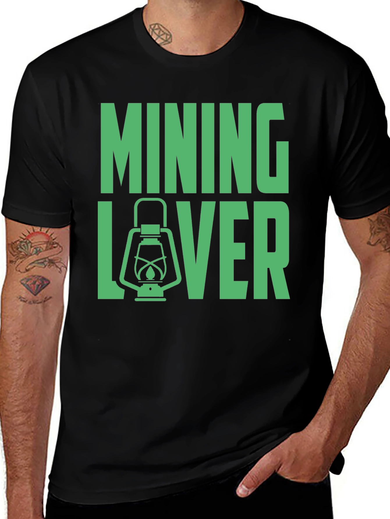 Variant 12 of Mining Lover T-Shirt - Miner's Lantern Design