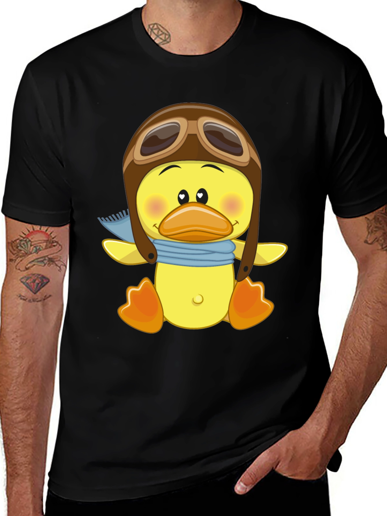 Variant 21 of Pilot Duck T-Shirt - Funny Cartoon Design