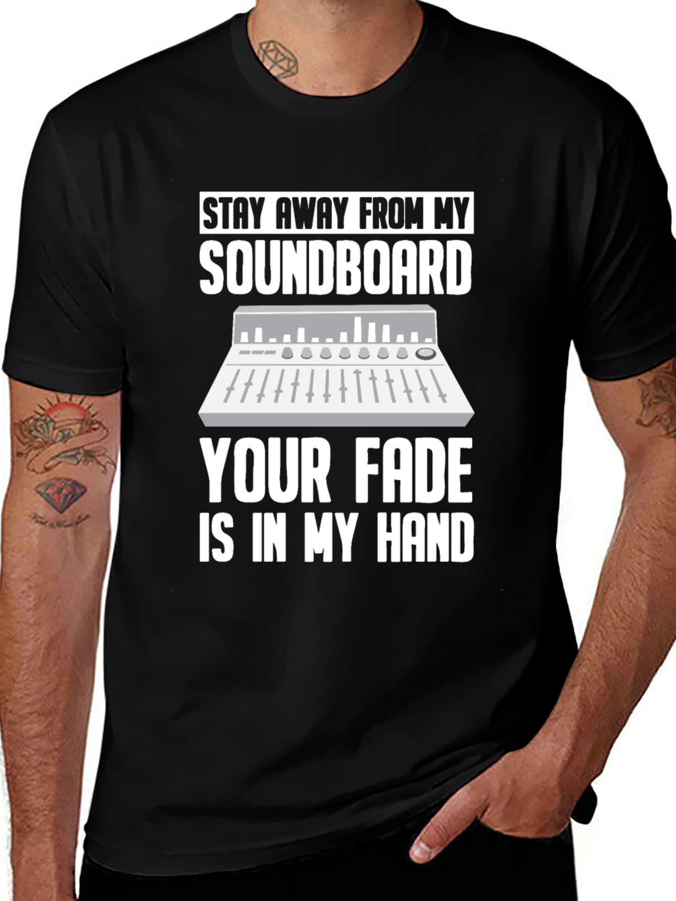 Variant 16 of Soundboard DJ Black T-Shirt - Fade In My Hand