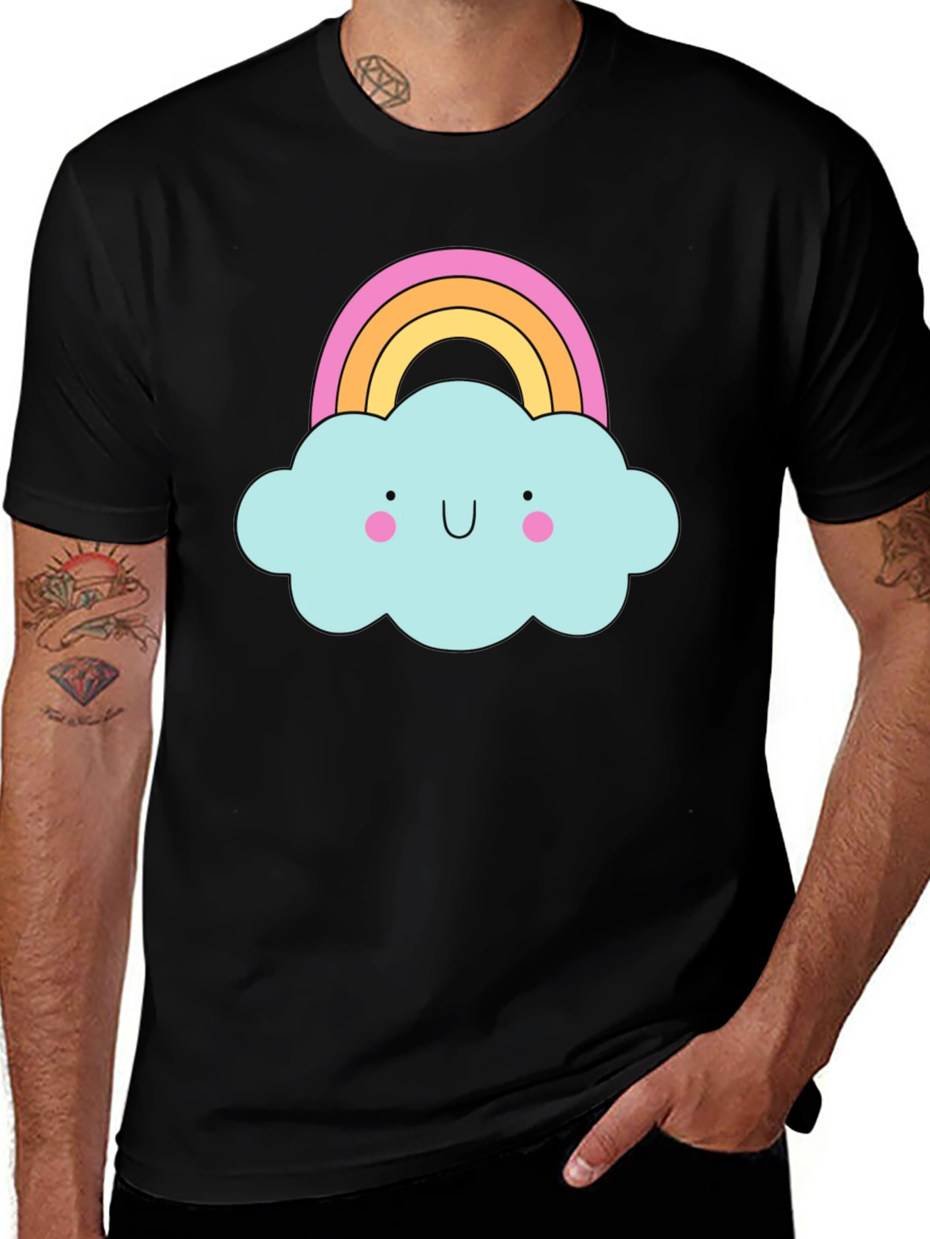 Variant 14 of Cute Cloud Rainbow T-Shirt - Fun Graphic Tee
