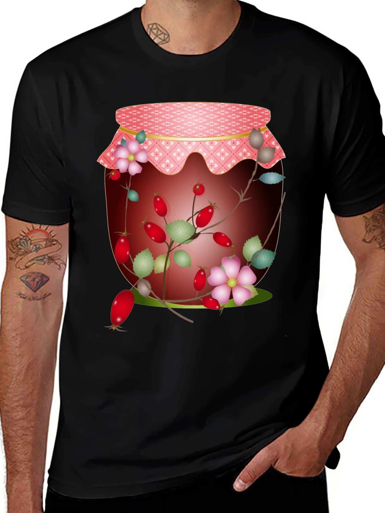 Variant 3 of Rosehip Jam Jar Graphic Tee - Nature Inspired Design