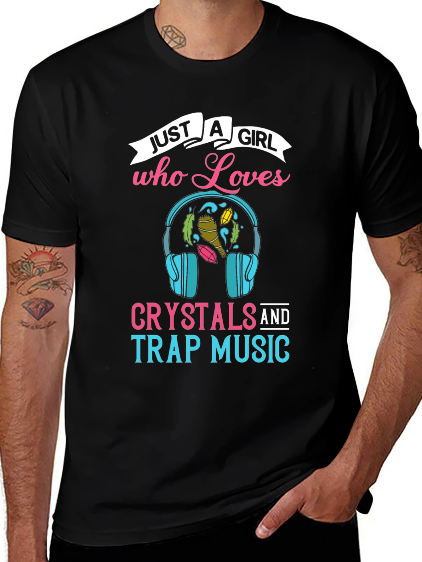Variant 2 of Crystals and Trap Music T-Shirt for Girls