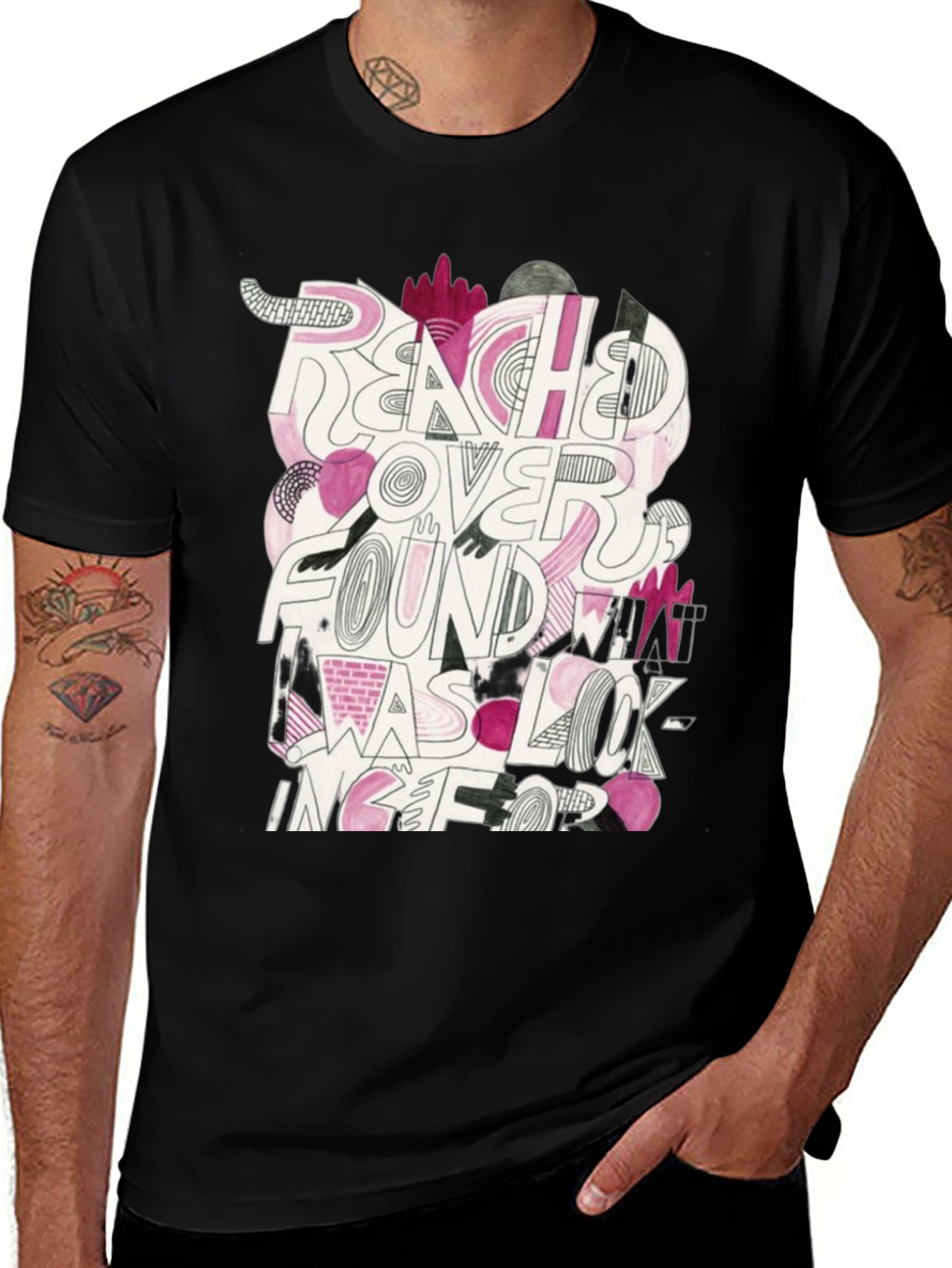 Variant 18 of Abstract Graphic Print Black T-Shirt