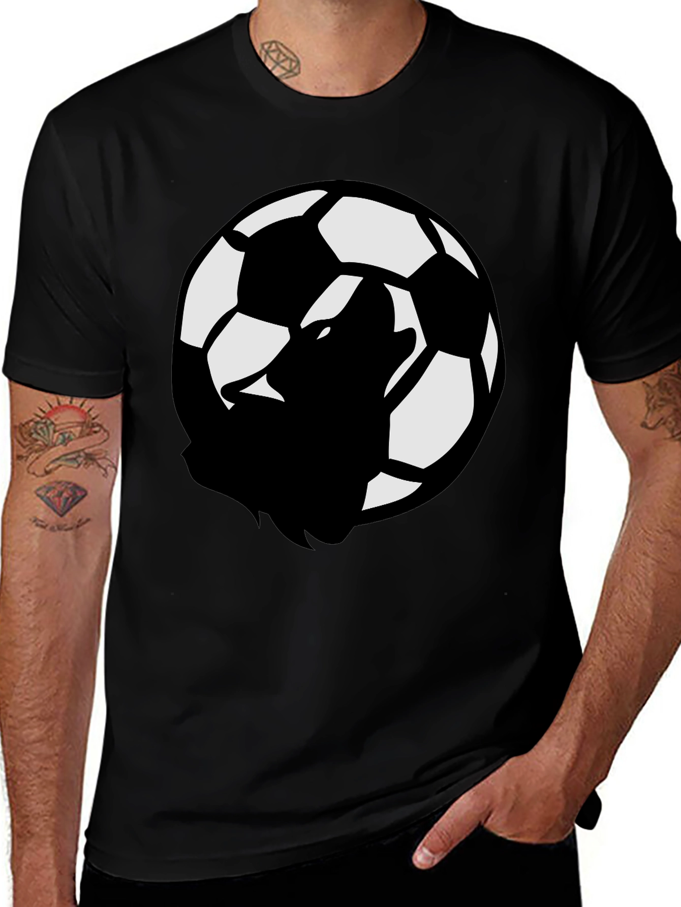 Variant 26 of Wolf Soccer Ball Graphic Tee