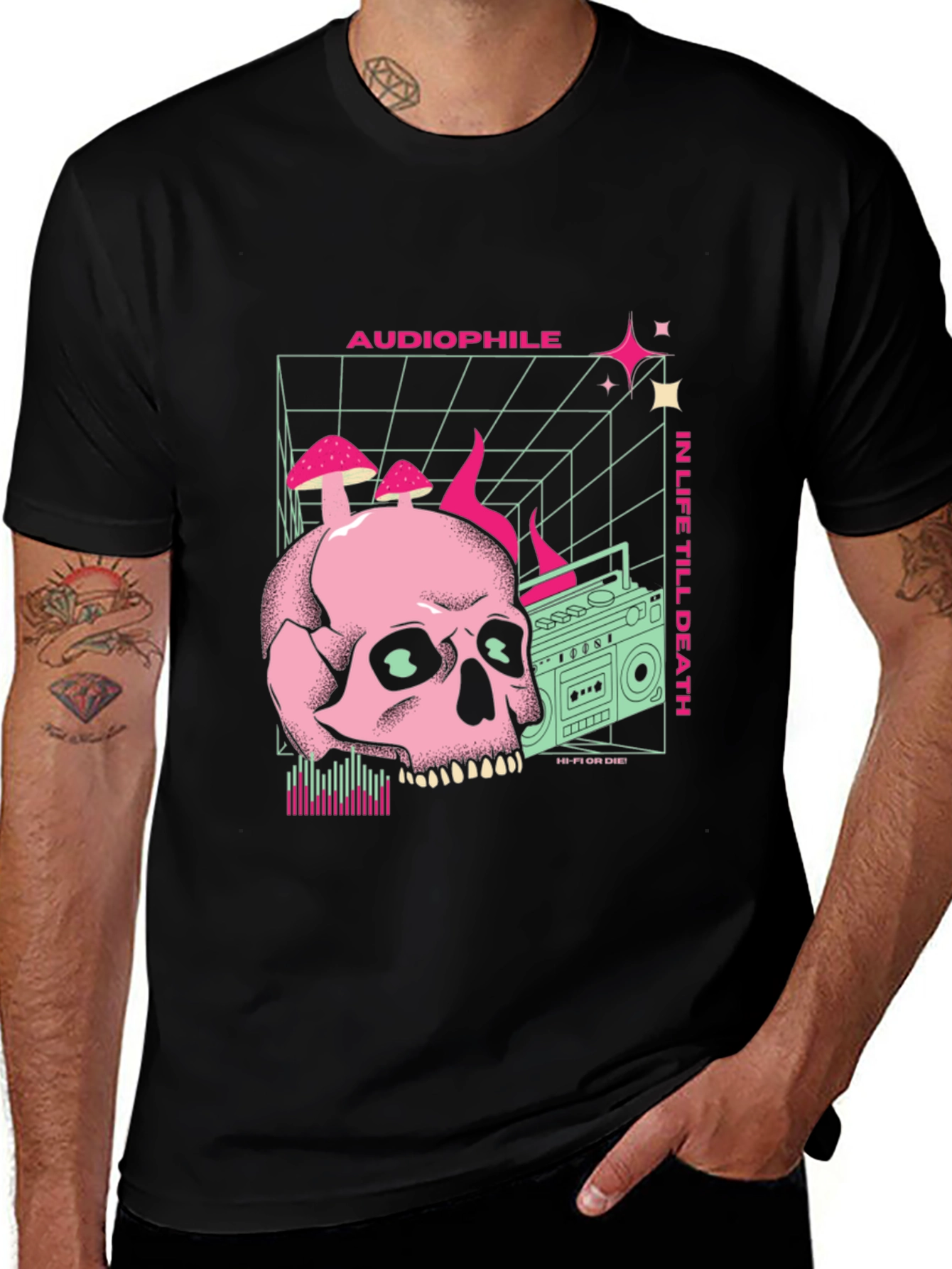 Variant 14 of Skull and Boombox Graphic Tee