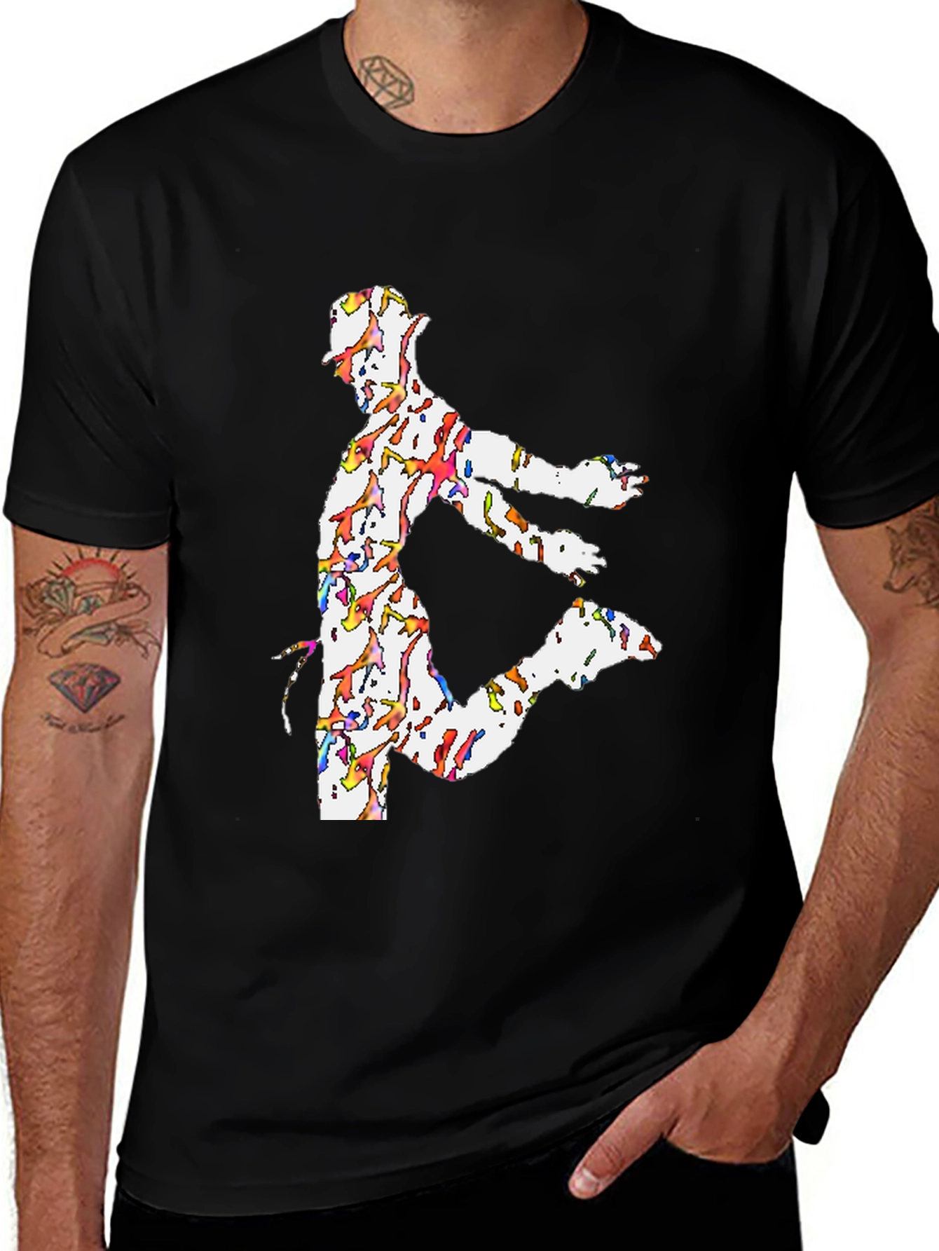 Variant 12 of Dancing Man Graphic Tee - Black