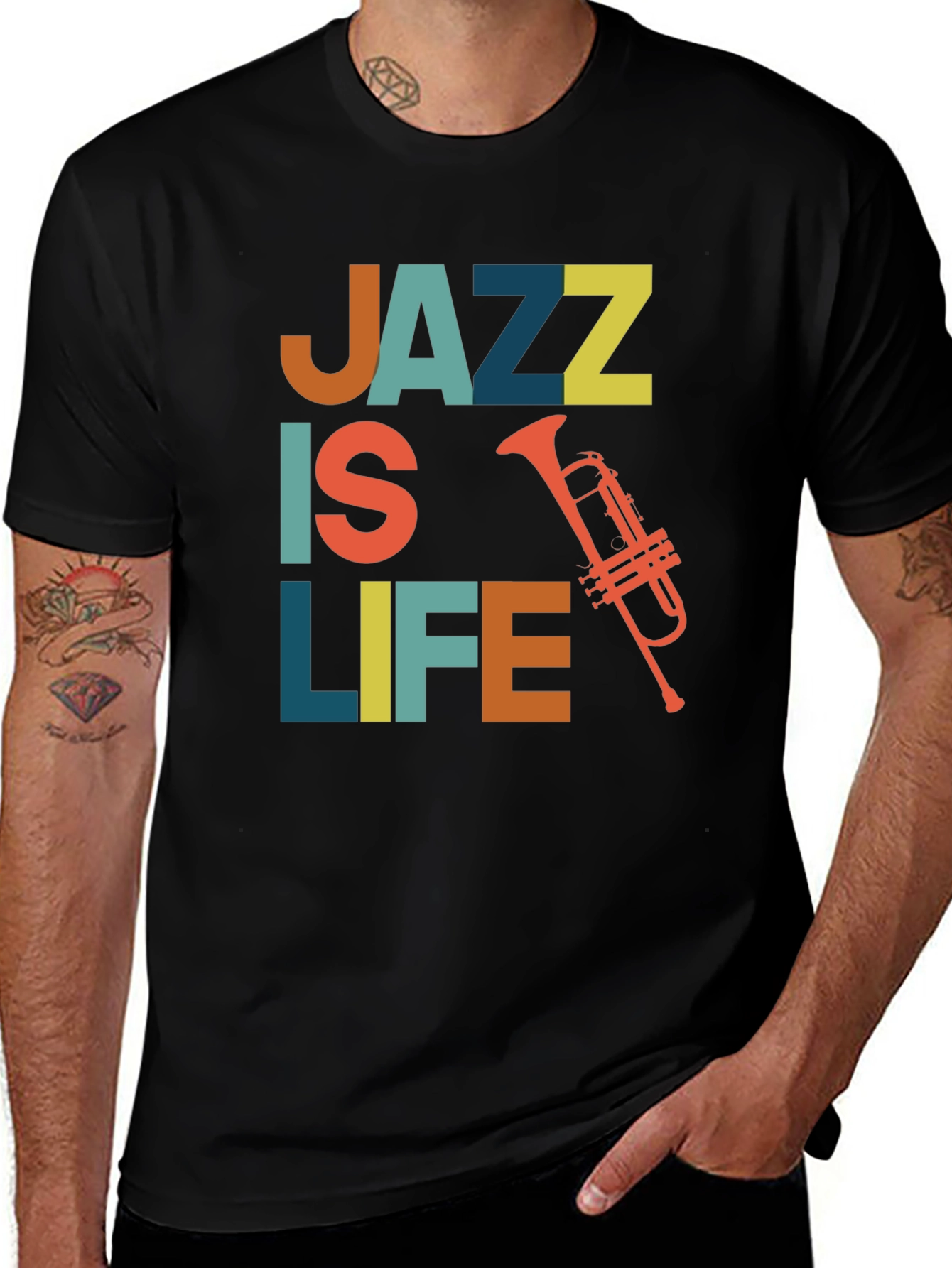 Variant 4 of Jazz is Life Graphic Tee - Cool Musician T-Shirt