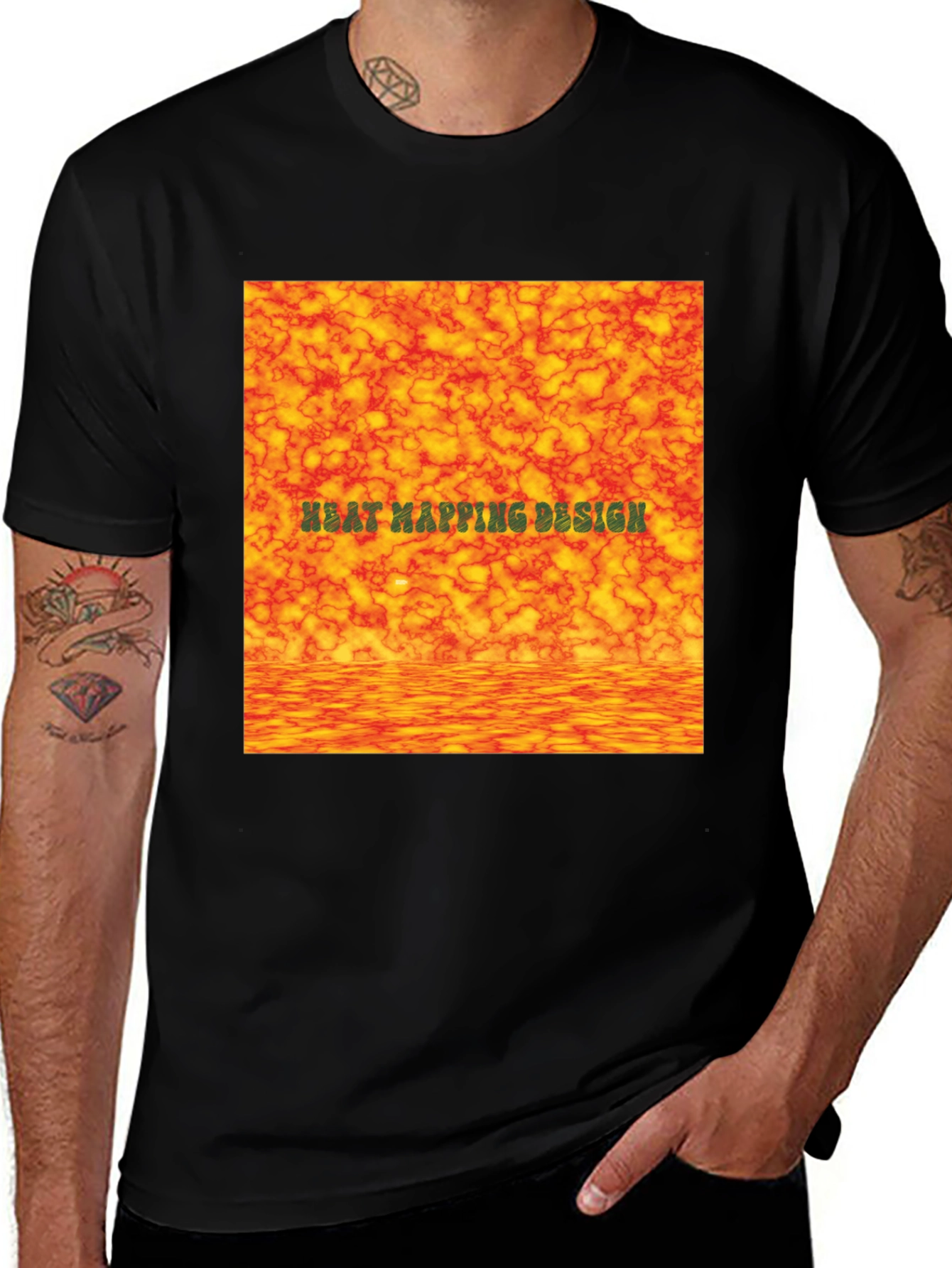 Variant 5 of Heat Mapping Design Black T-Shirt