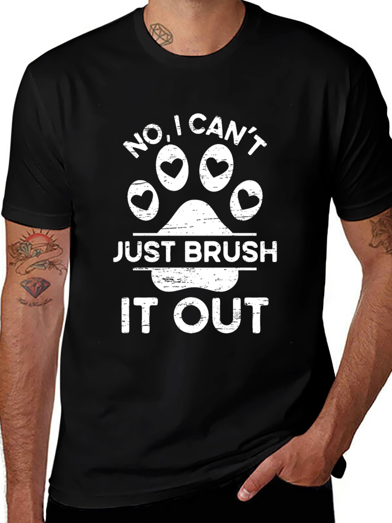 Variant 16 of Funny Dog Lover T-Shirt - No, I Can't Just Brush It Out