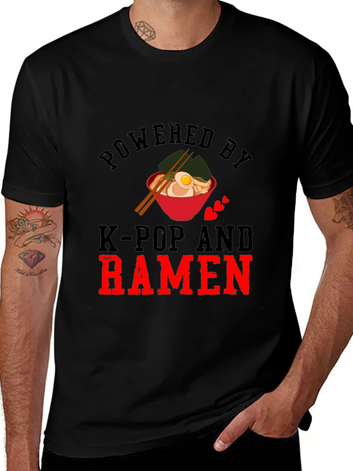 Variant 13 of Powered by K-Pop and Ramen Graphic Tee