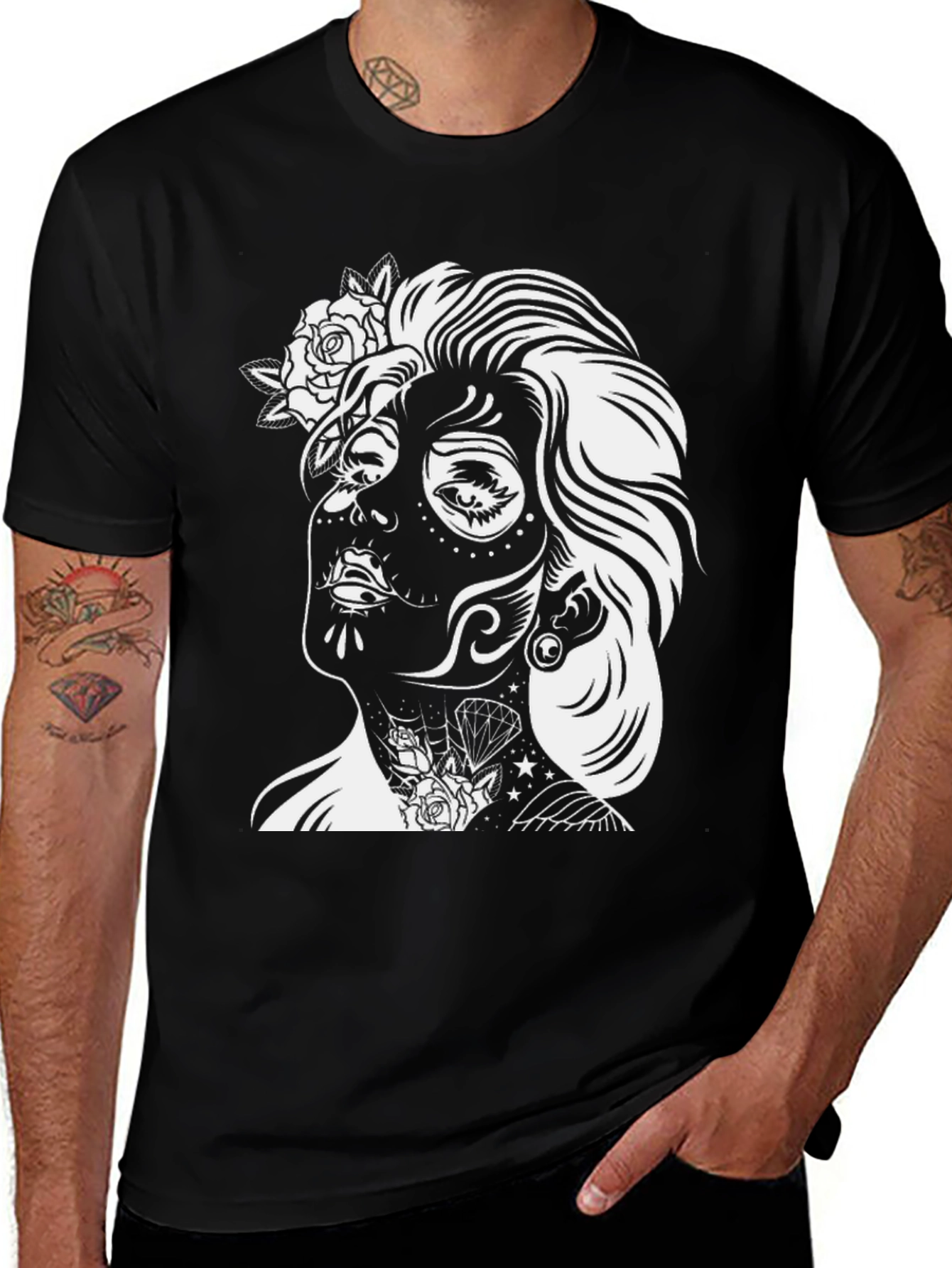 Variant 28 of Day of the Dead Woman Graphic Tee