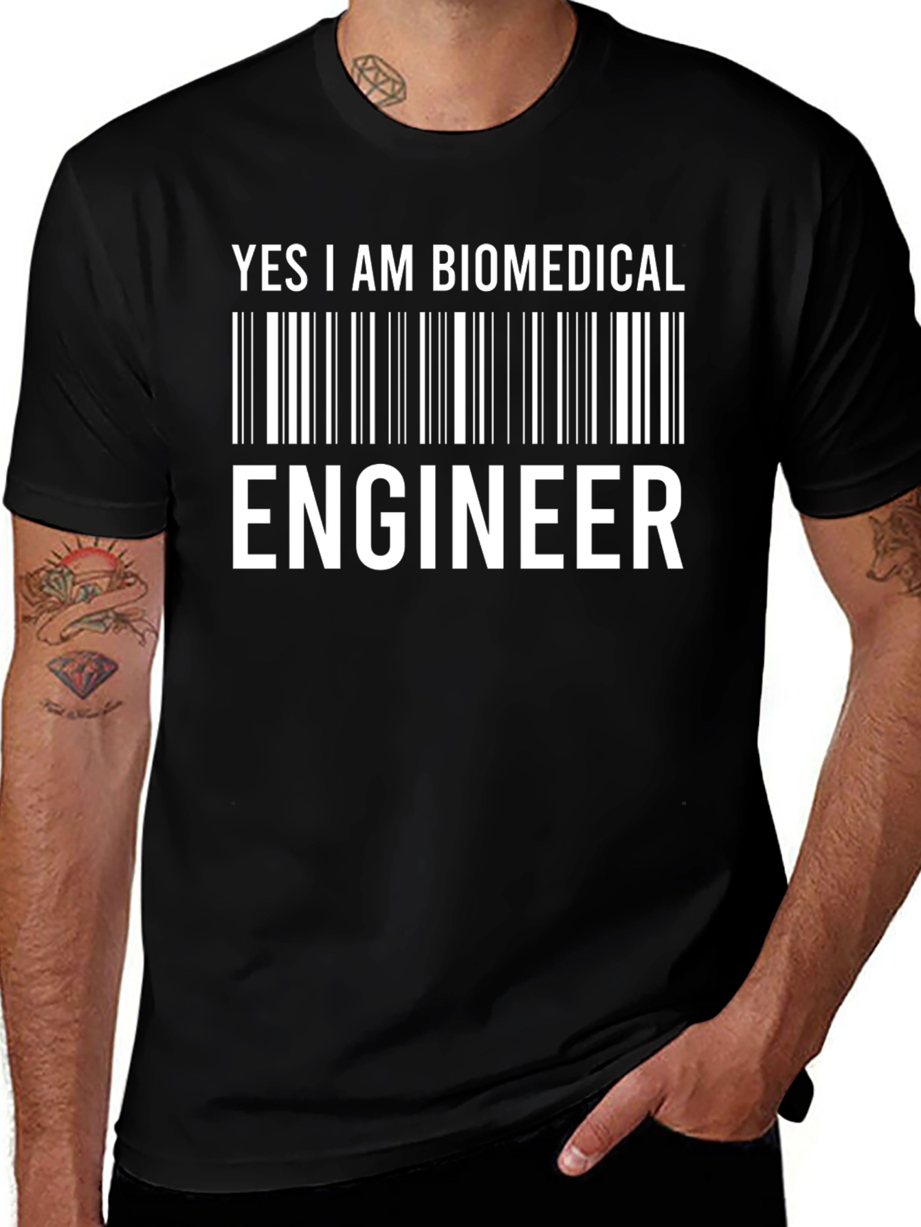 Variant 7 of Biomedical Engineer Barcode T-Shirt