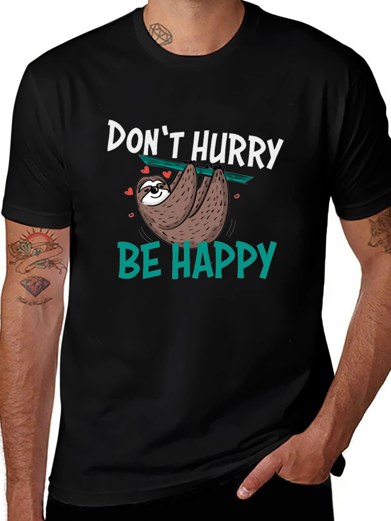 Variant 27 of Don't Hurry Be Happy Sloth Graphic T-Shirt