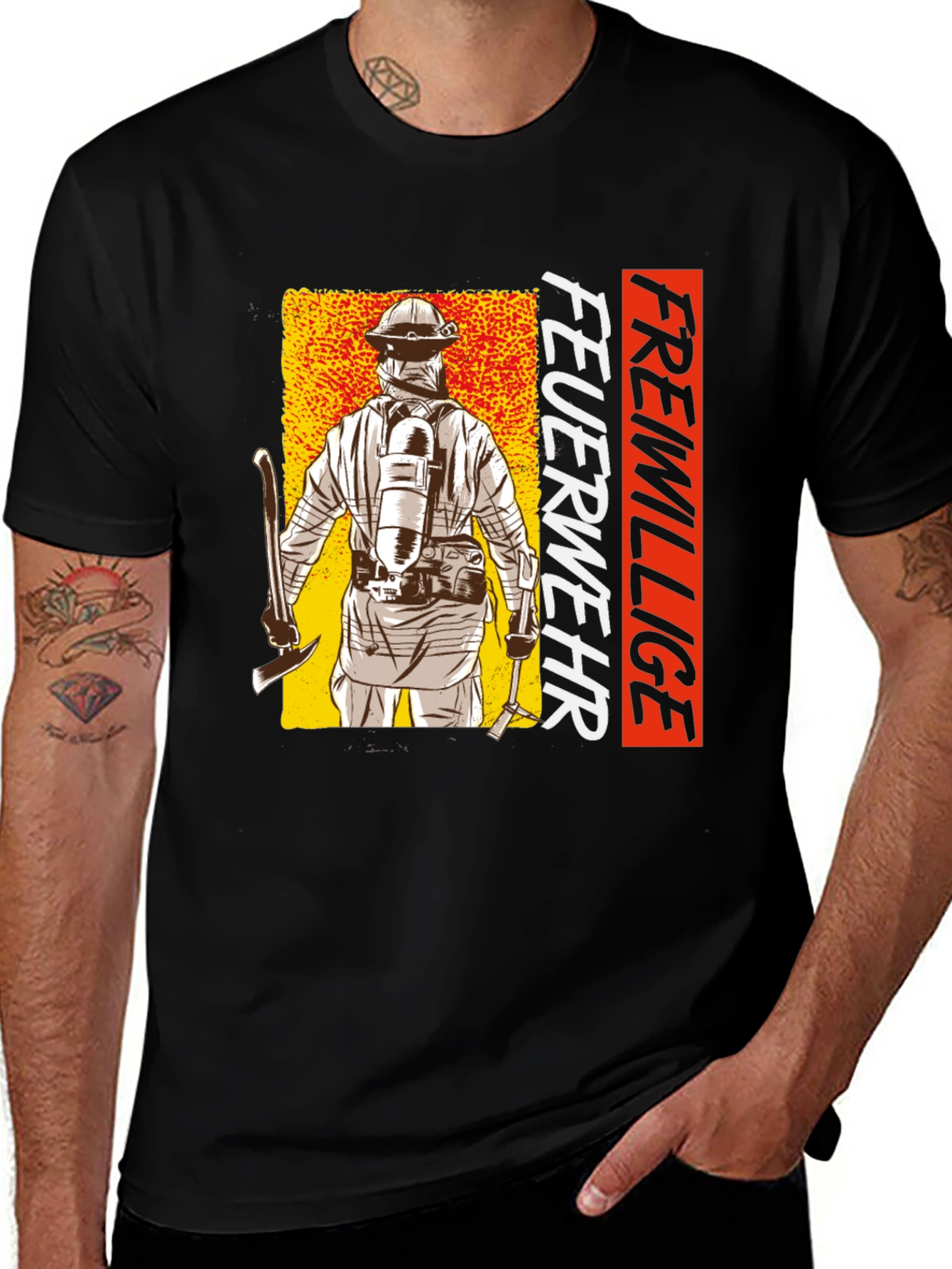 Variant 7 of Firefighter T-Shirt - Freiwillige Feuerwehr Design