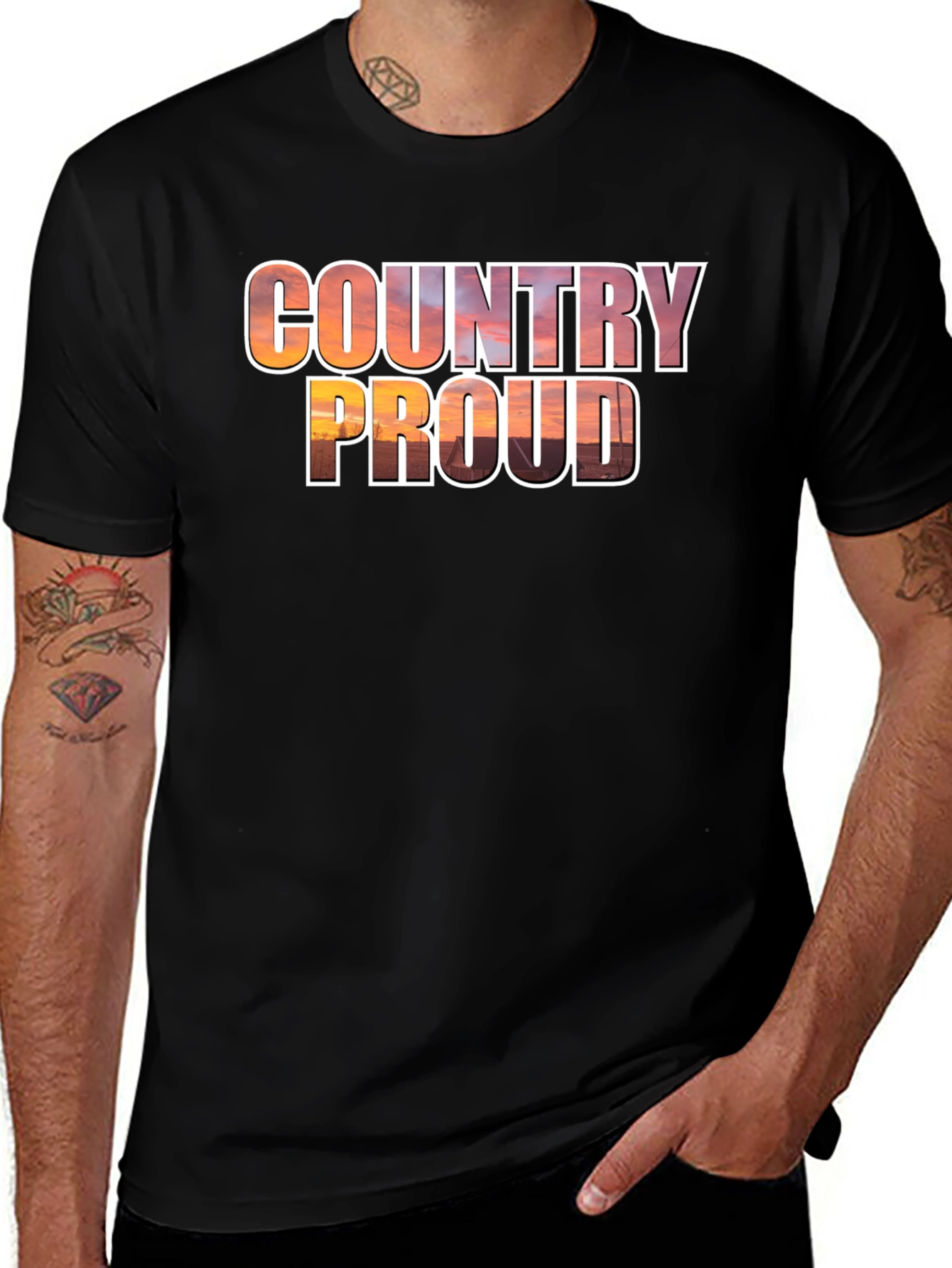 Variant 20 of Country Proud Graphic Tee - Black