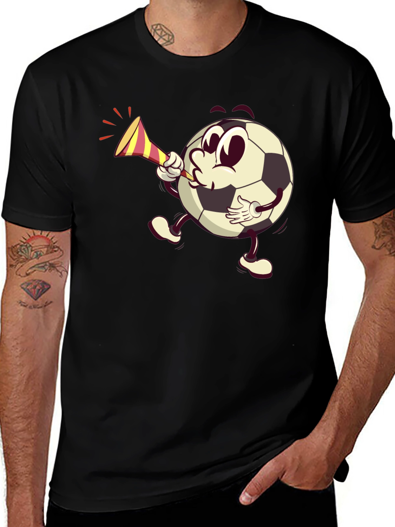 Variant 2 of Cartoon Soccer Ball Graphic Tee