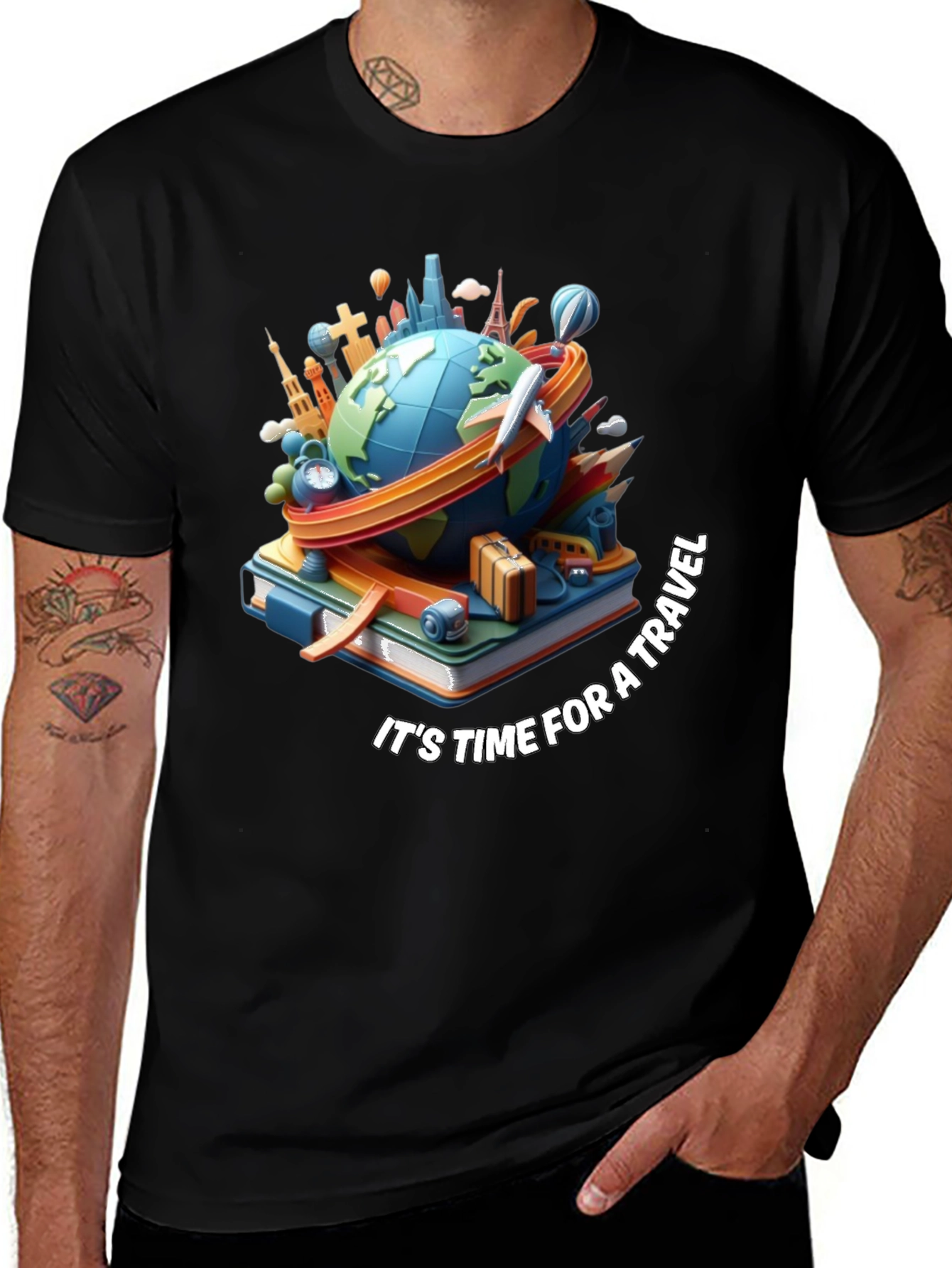 Time for Travel Graphic Tee - Black