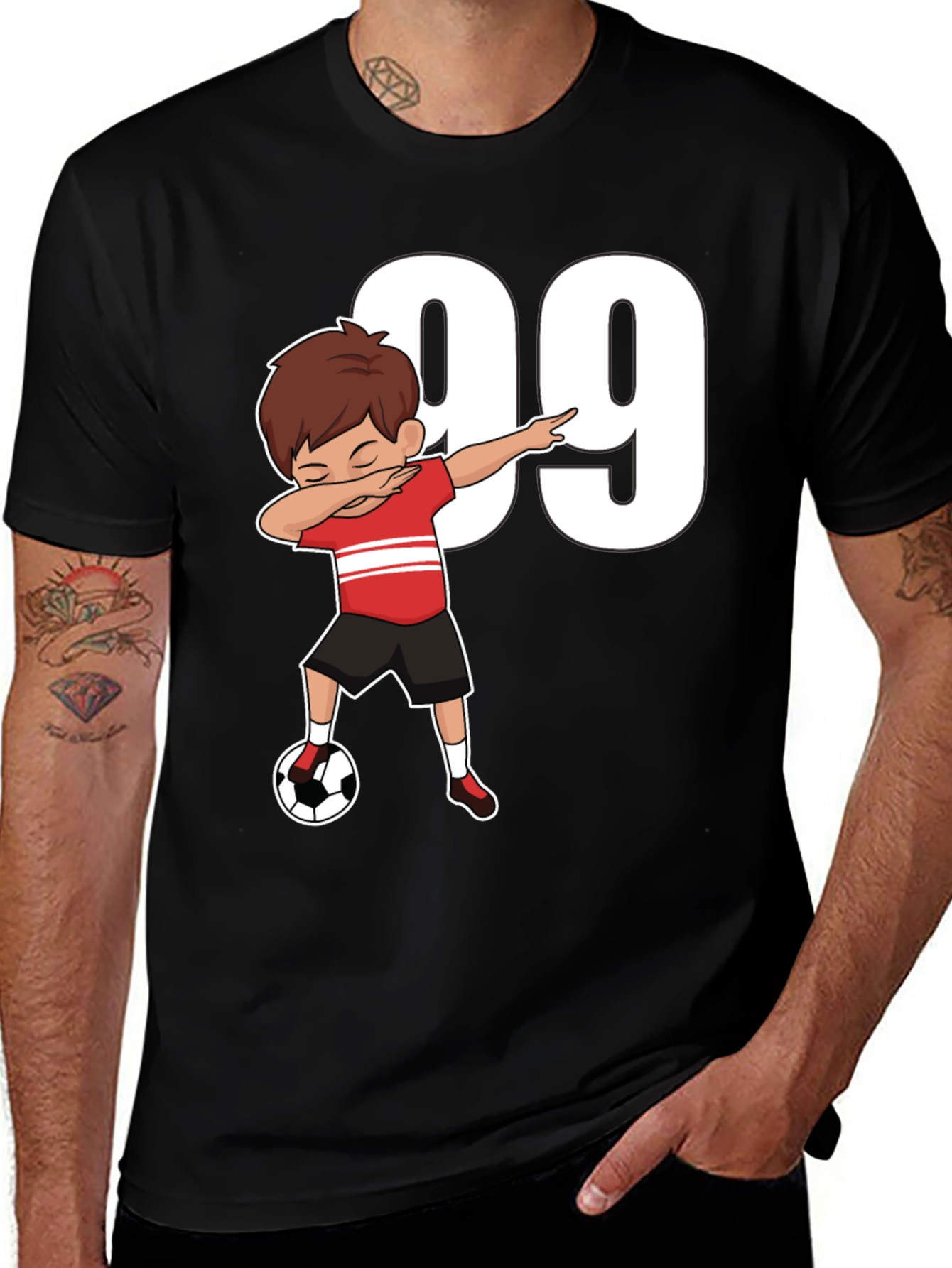 Variant 8 of Dabbing Soccer Player T-Shirt, Number 99