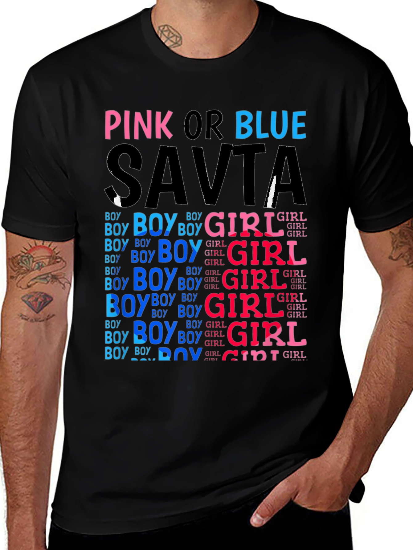 Pink or Blue Savta Gender Reveal T-Shirt