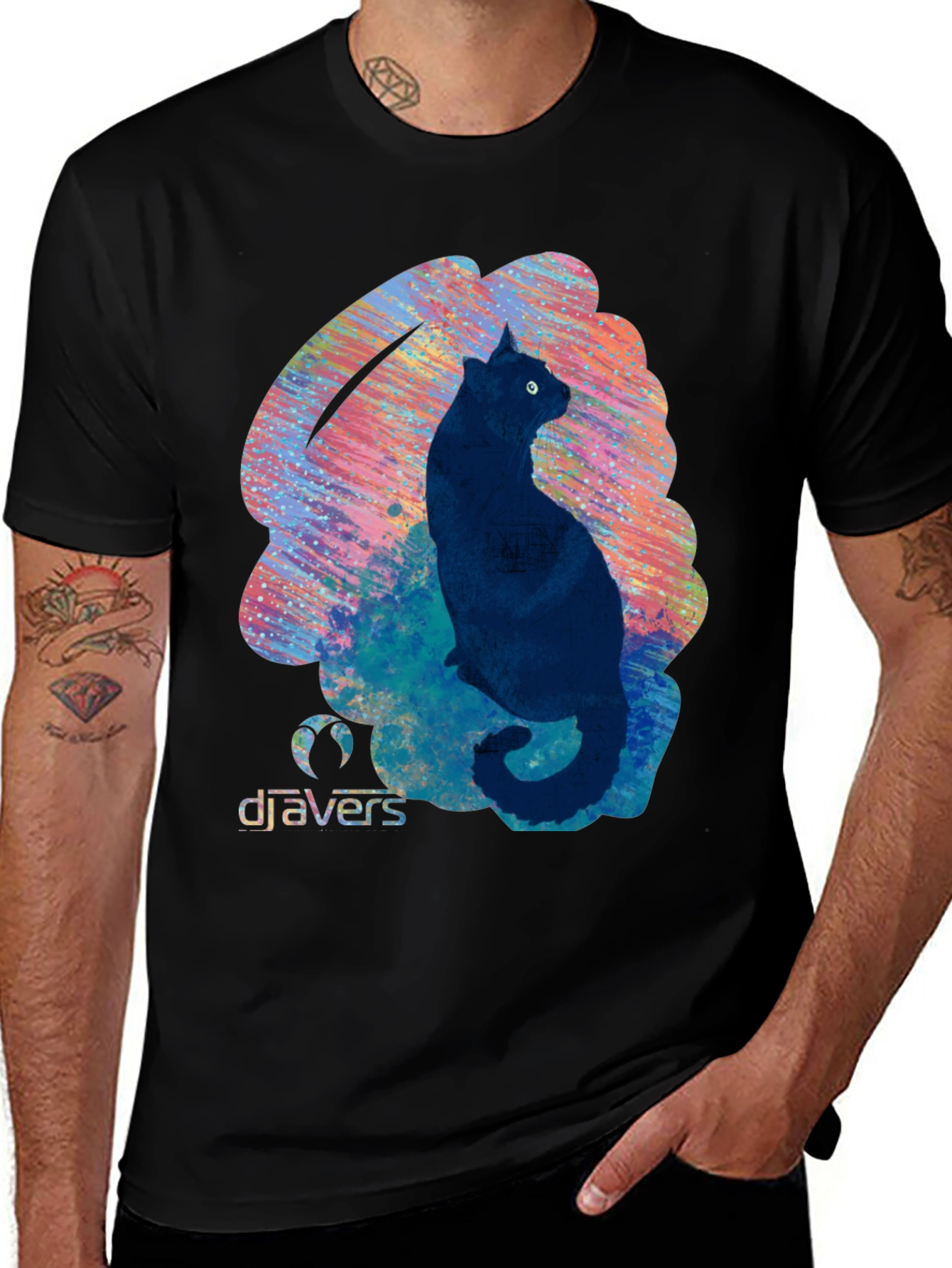 Variant 8 of Cat Graphic Tee - Cool Artistic Design