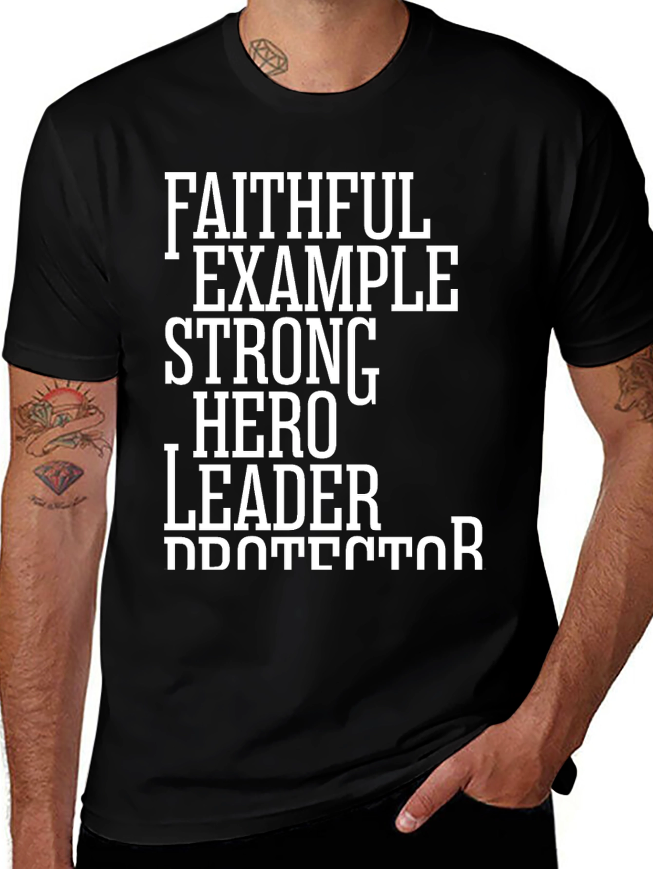 Faithful Hero Graphic Tee - Strong Leader Design