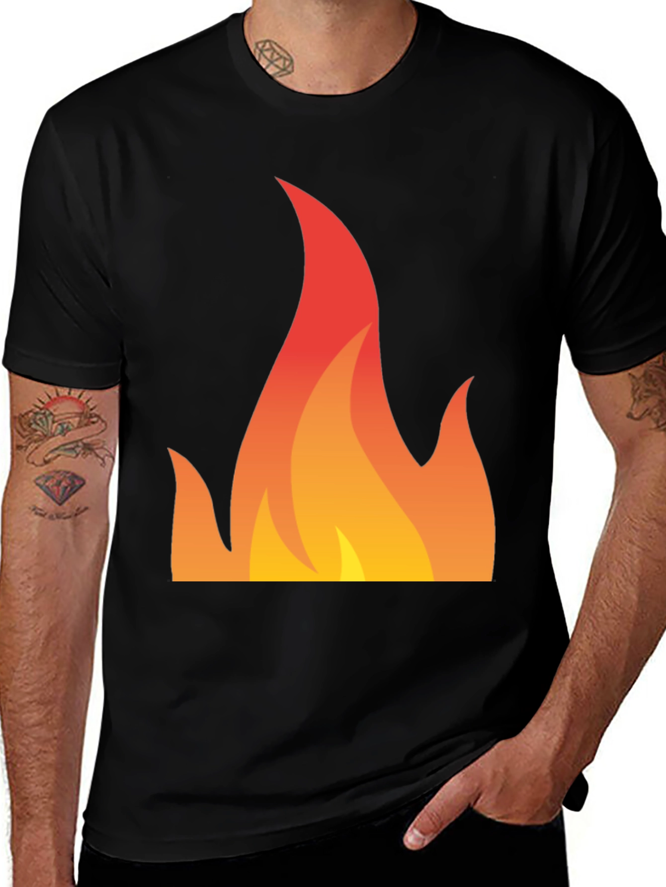 Variant 29 of Fiery Graphic Tee - Bold Flame Design