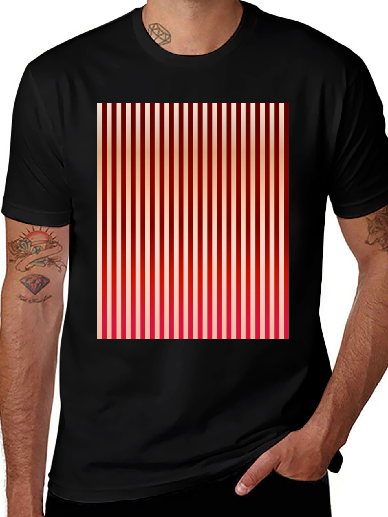 Variant 30 of Striped Graphic Tee - Vertical Lines