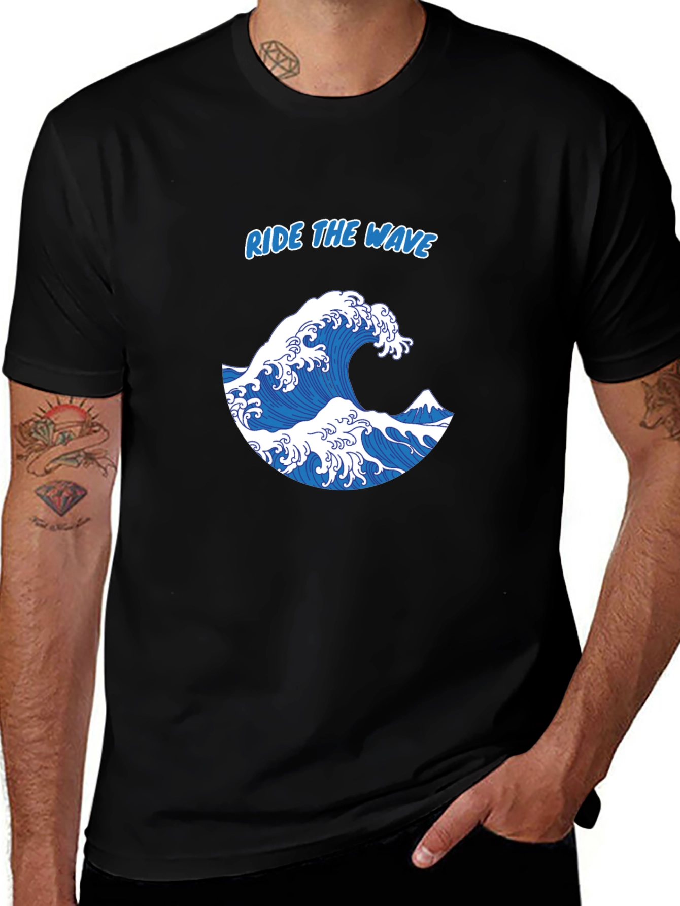 Variant 30 of Ride The Wave Graphic Tee - Black