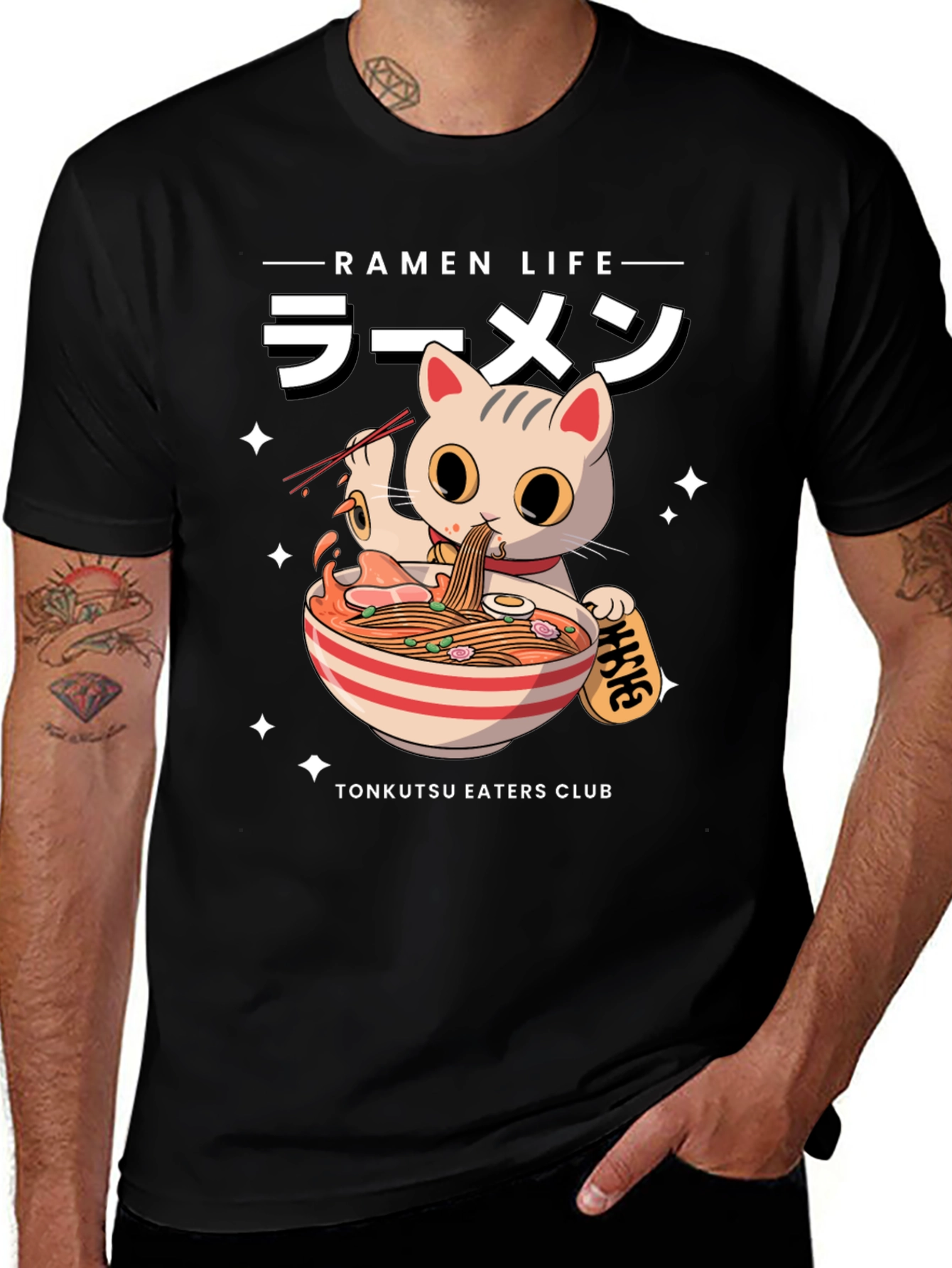 Variant 25 of Ramen Cat Graphic T-Shirt - Tonkutsu Eaters Club