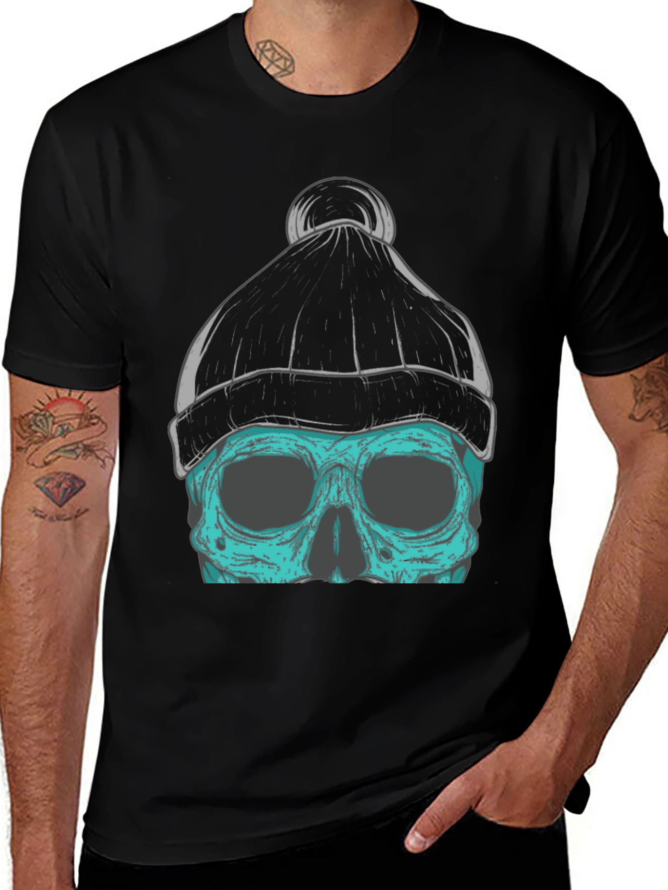 Variant 20 of Skull Beanie Graphic T-Shirt
