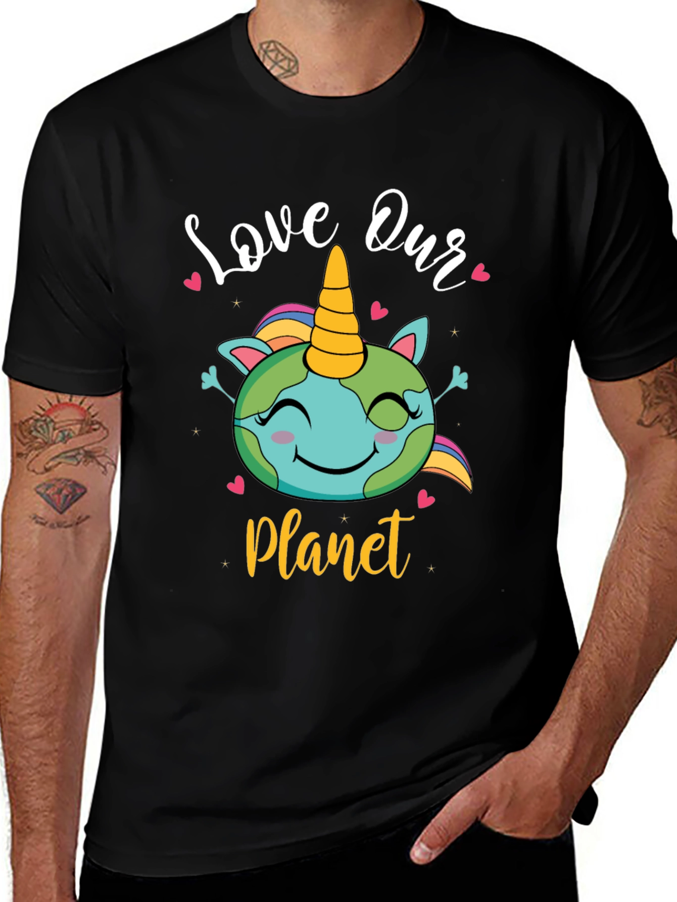 Variant 8 of Love Our Planet Unicorn Earth T-Shirt