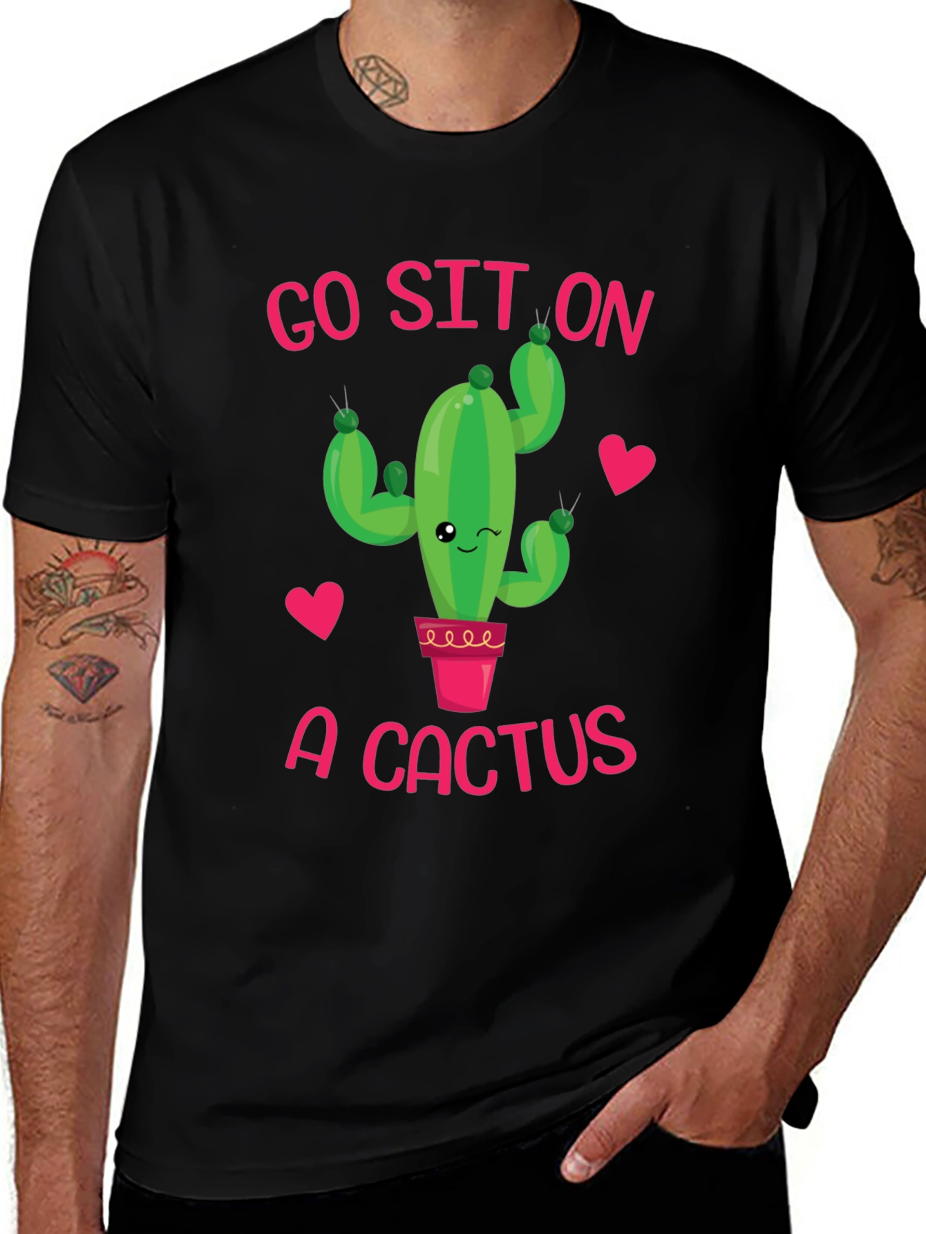 Variant 14 of Go Sit On A Cactus Funny Graphic Tee