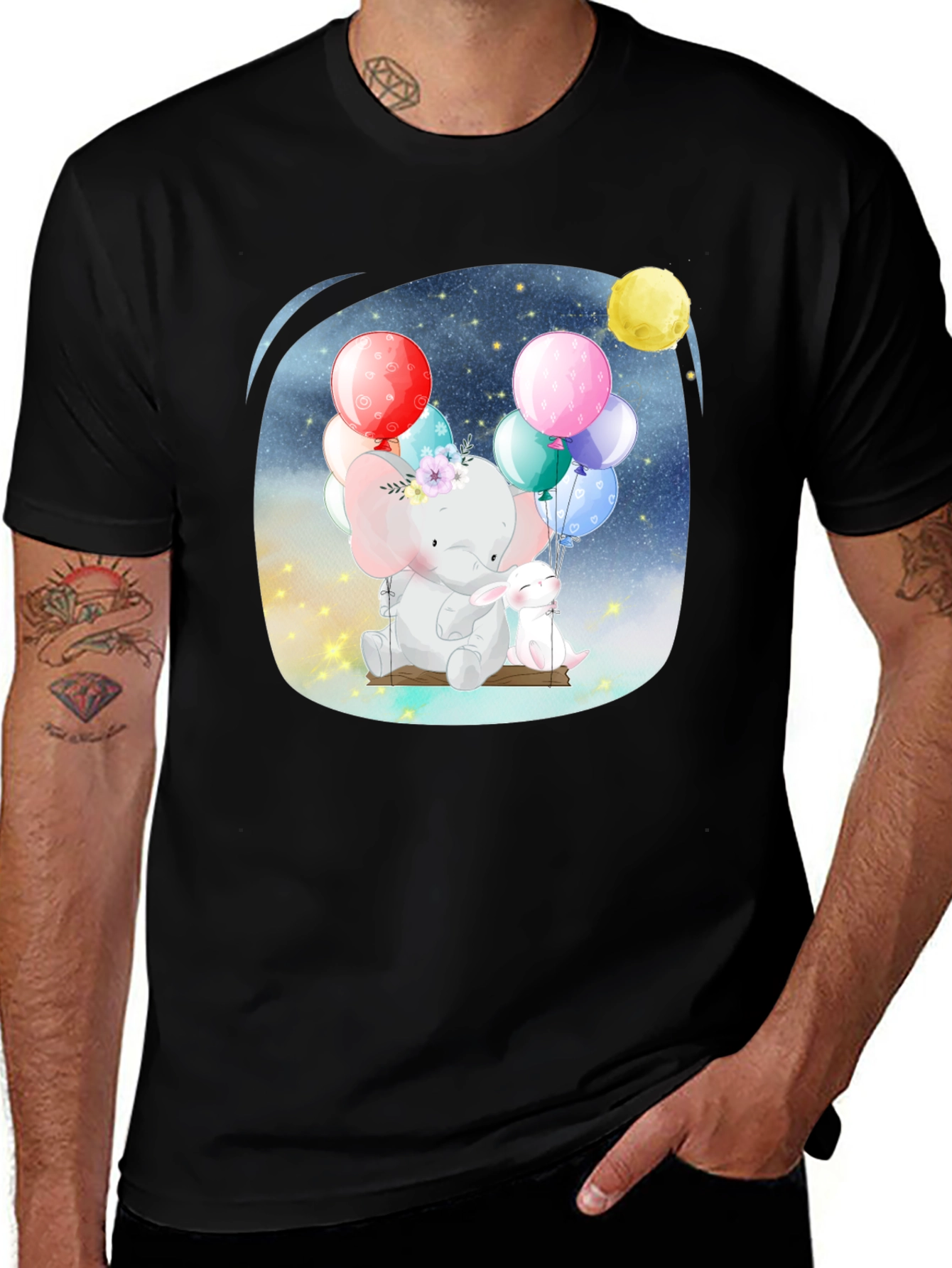 Variant 24 of Cute Elephant & Bunny T-Shirt