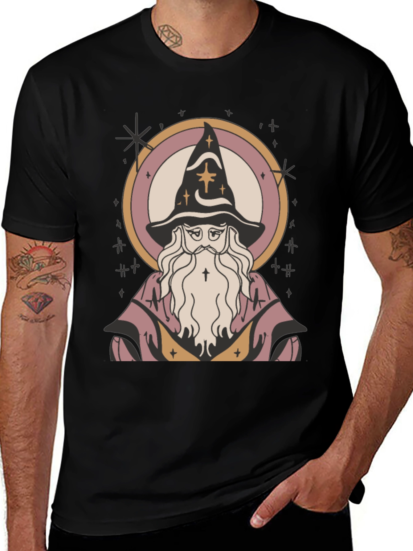 Variant 11 of Wizard Graphic T-Shirt - Mystical Design, Classic Fit