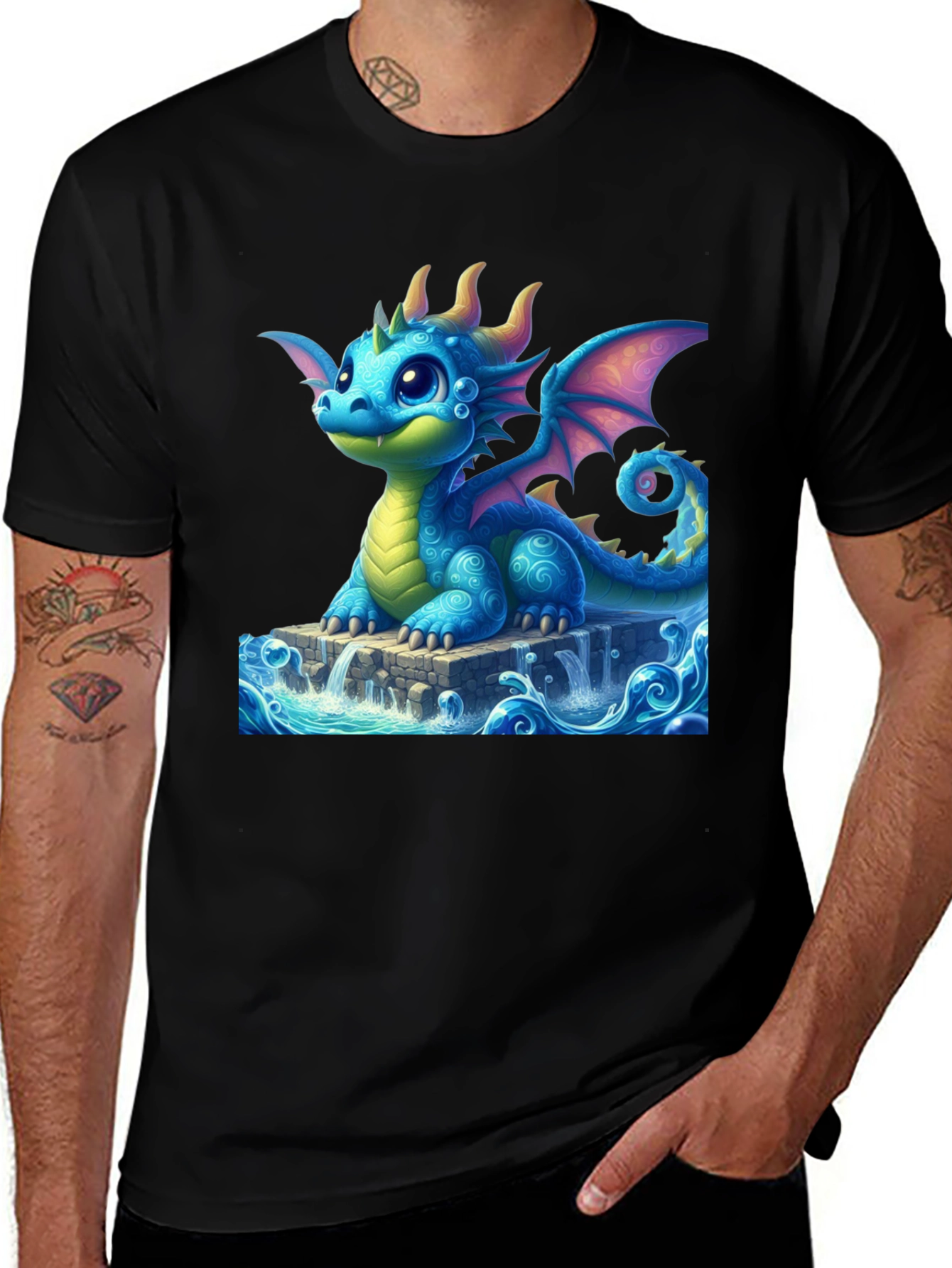 Variant 24 of Dragon Waterscape Graphic Tee