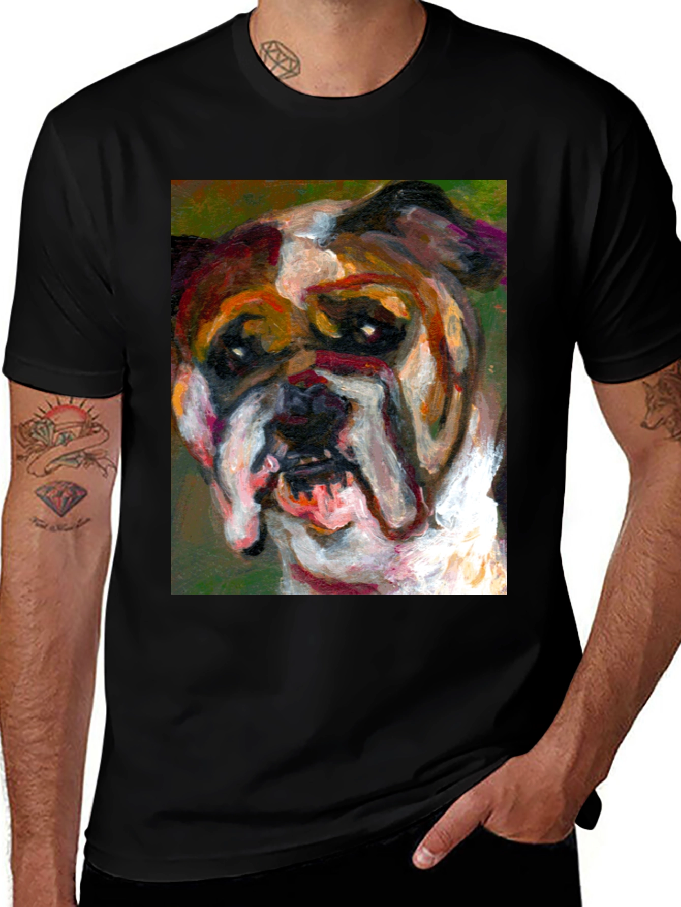 Bulldog Art Print T-Shirt