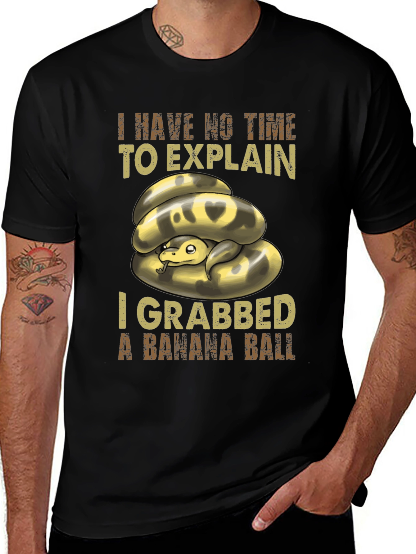 Banana Ball Python Graphic Tee - Snake Lover T-Shirt