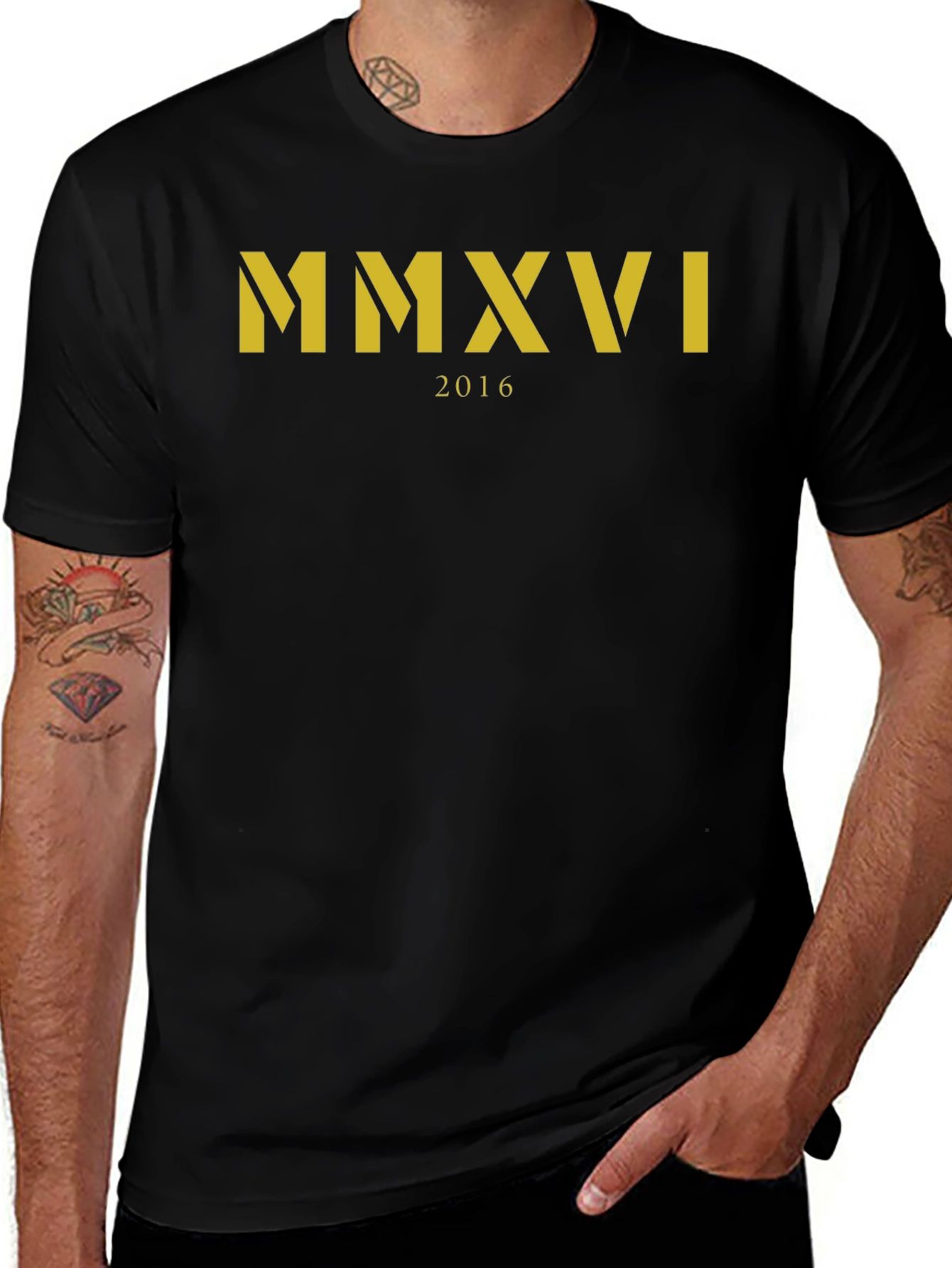 Variant 14 of MMXVI 2016 Graphic T-Shirt - Black Cotton Tee