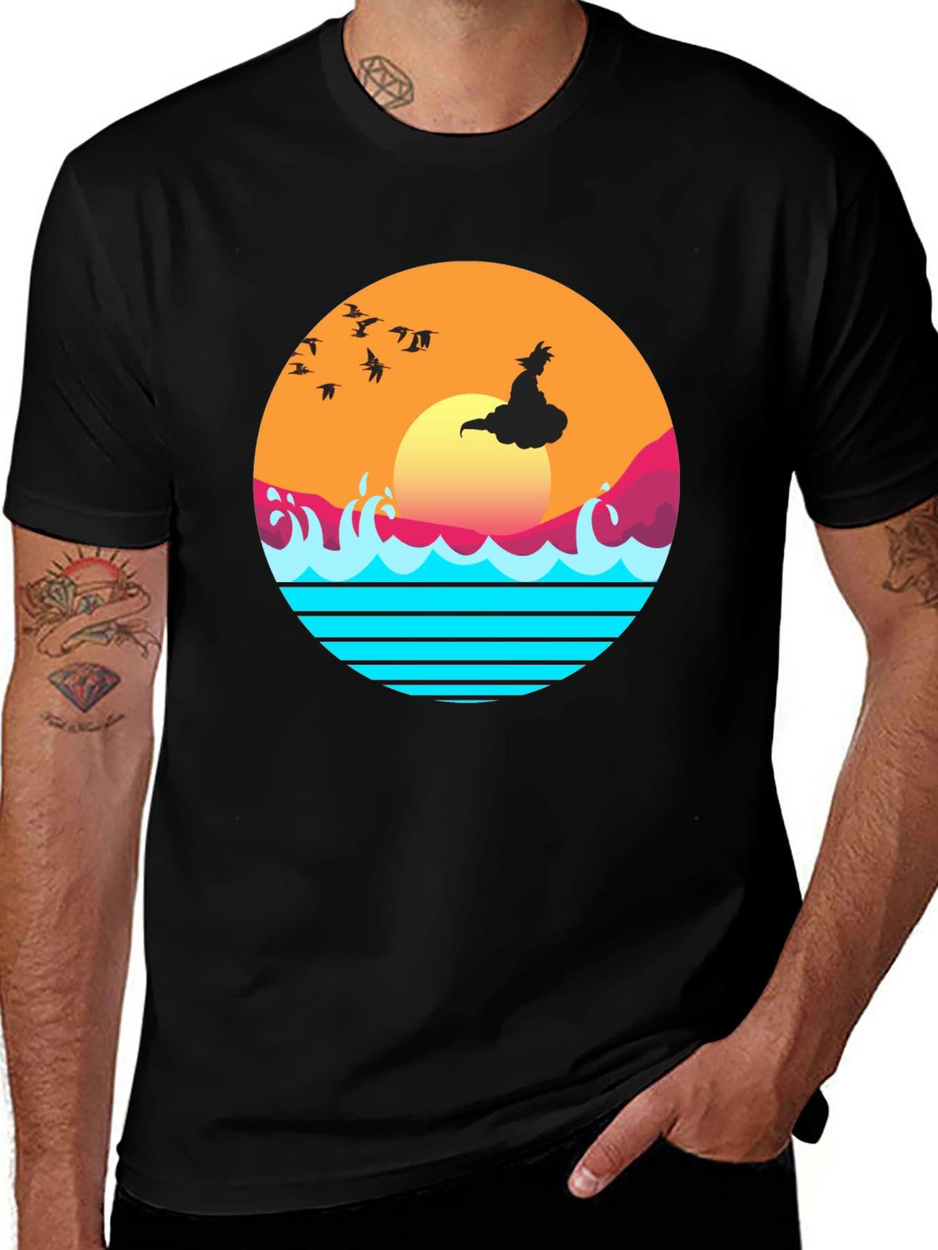 Variant 22 of Retro Anime Sunset Graphic T-Shirt