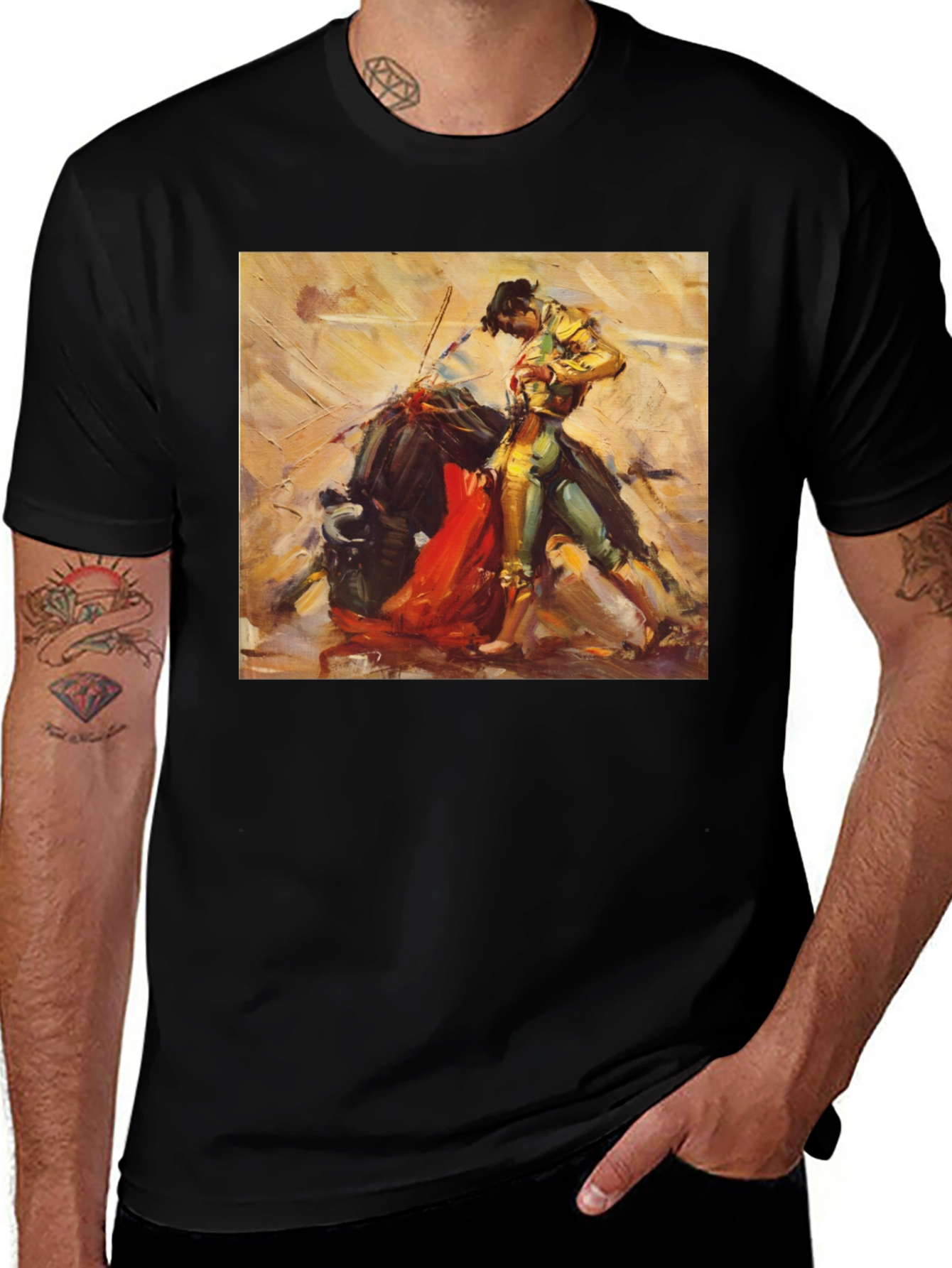 Variant 21 of Bullfight Art T-Shirt - Stylish Black Tee