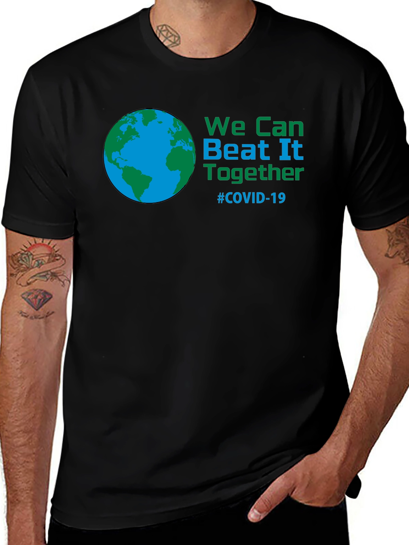 Variant 10 of We Can Beat It T-Shirt - #COVID-19 Awareness Tee