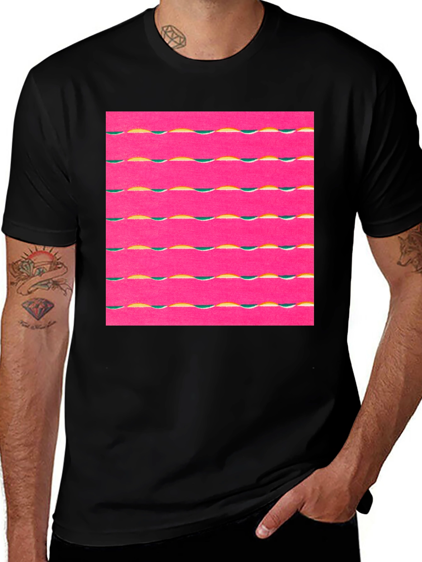 Variant 27 of Retro Wave Graphic Tee - Black