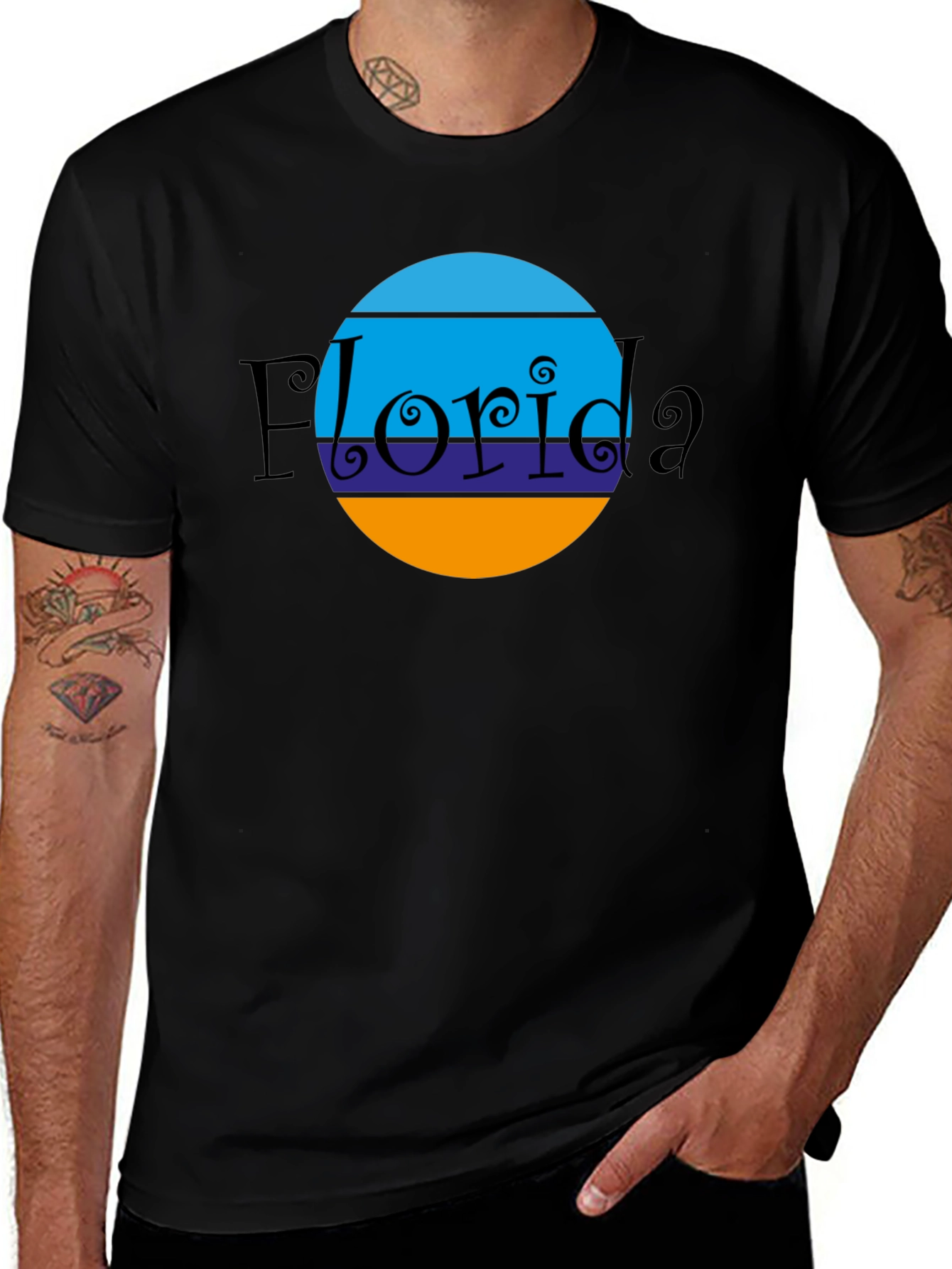 Florida Circle Graphic Black T-Shirt
