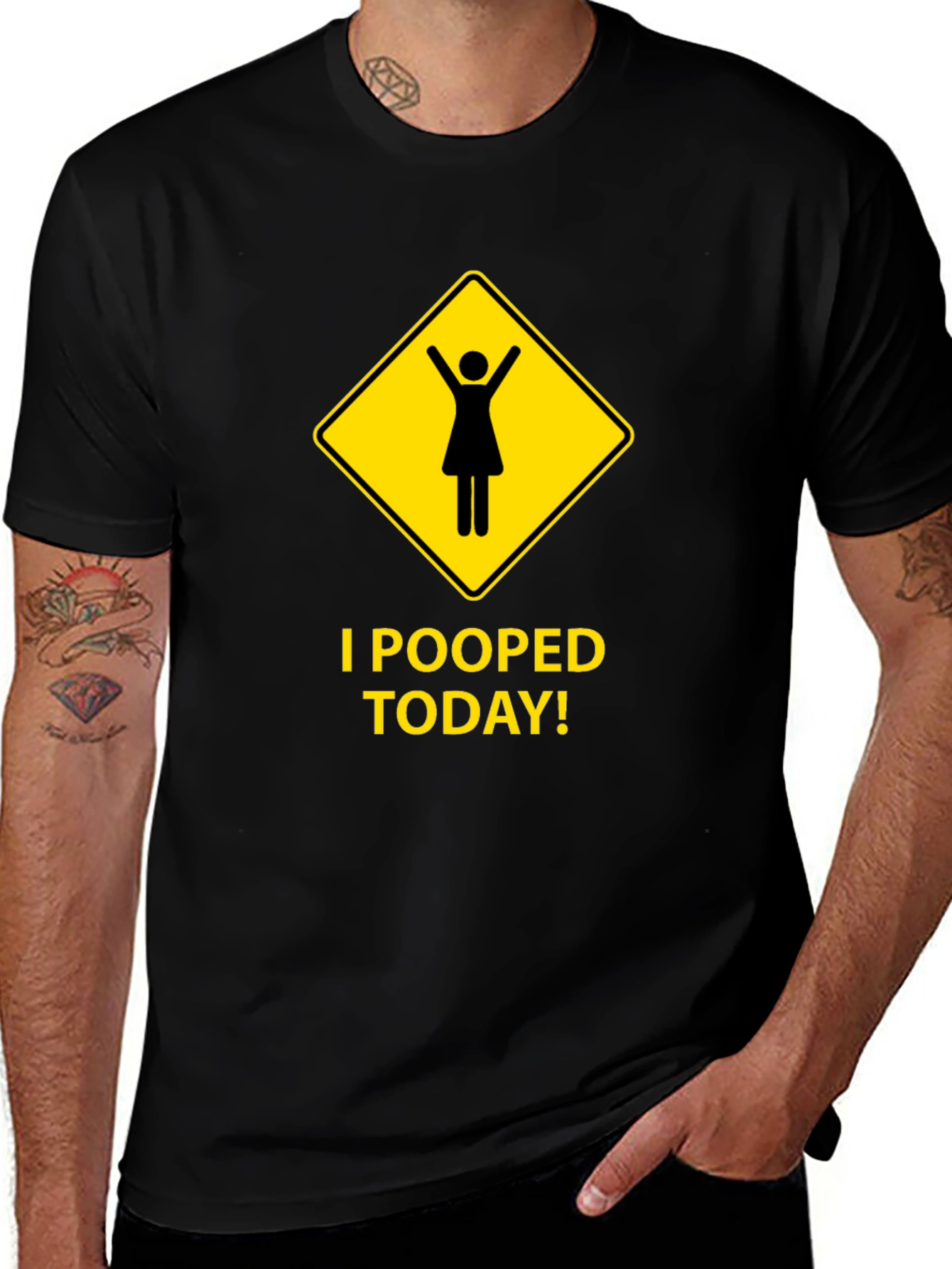 Black I Pooped Today! Novelty Graphic T-Shirt main image
