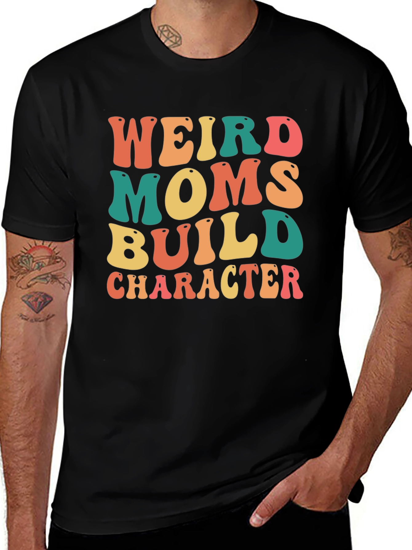 Variant 20 of Weird Moms Build Character Graphic Tee