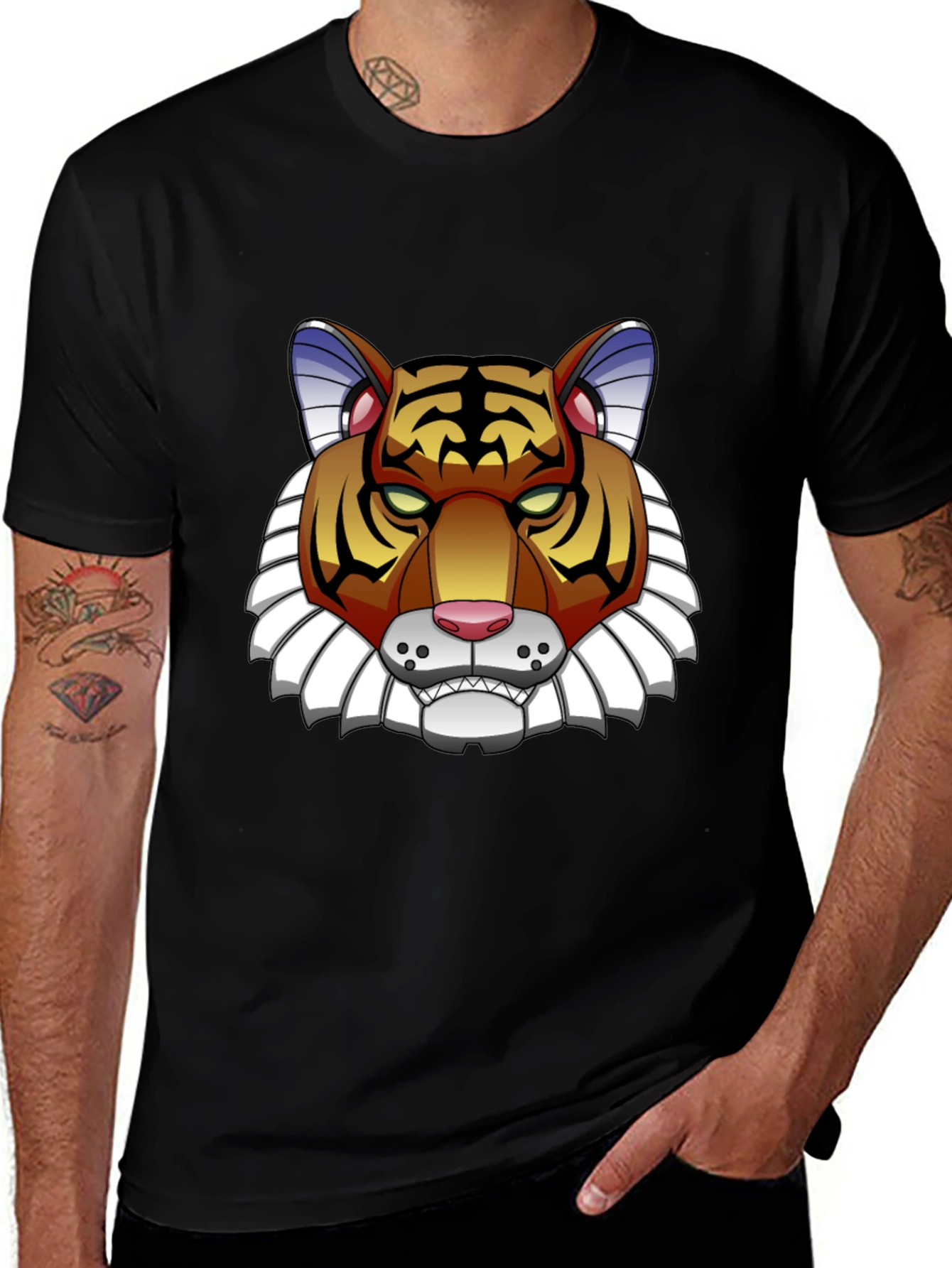 Variant 4 of Cool Tiger Graphic Black T-Shirt