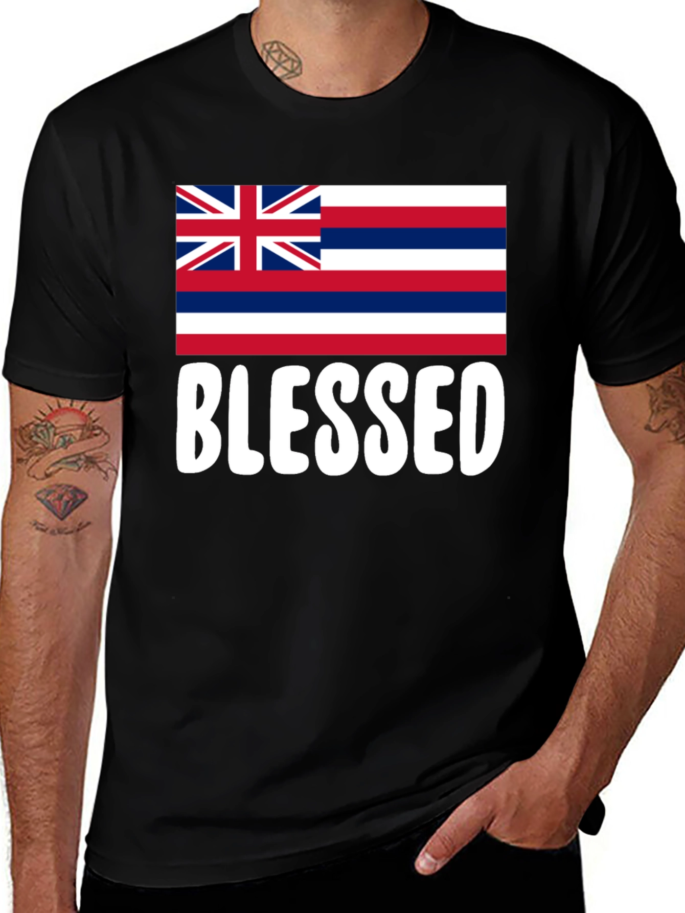 Variant 25 of Blessed Hawaiian Flag T-Shirt